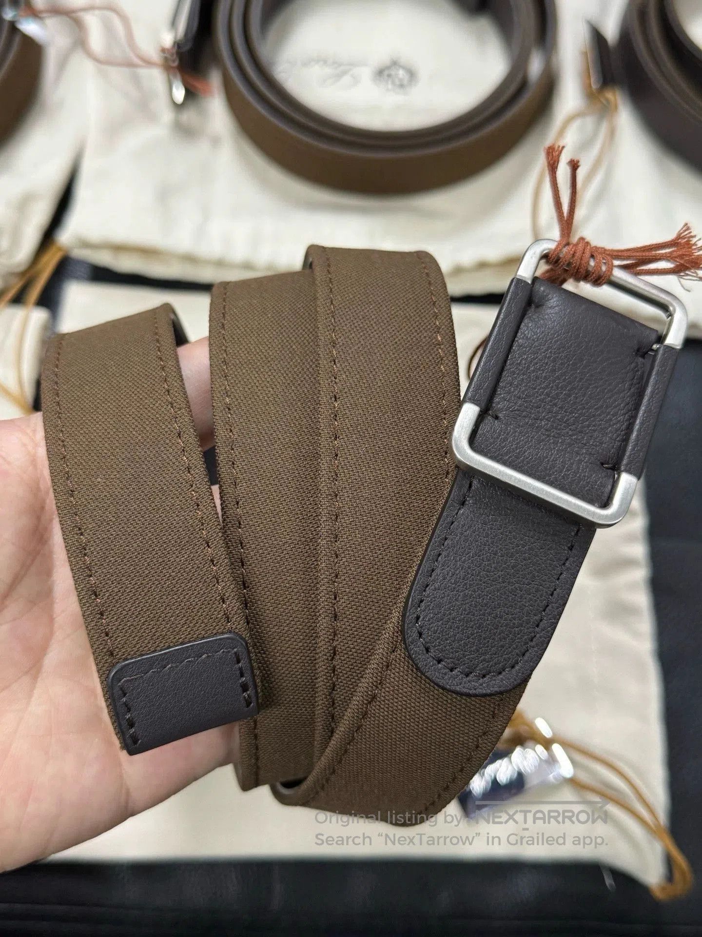Loro Piana Loro Piana Men's Leather and Wool Belt. Size ONE SIZE - 2 Thumbnail
