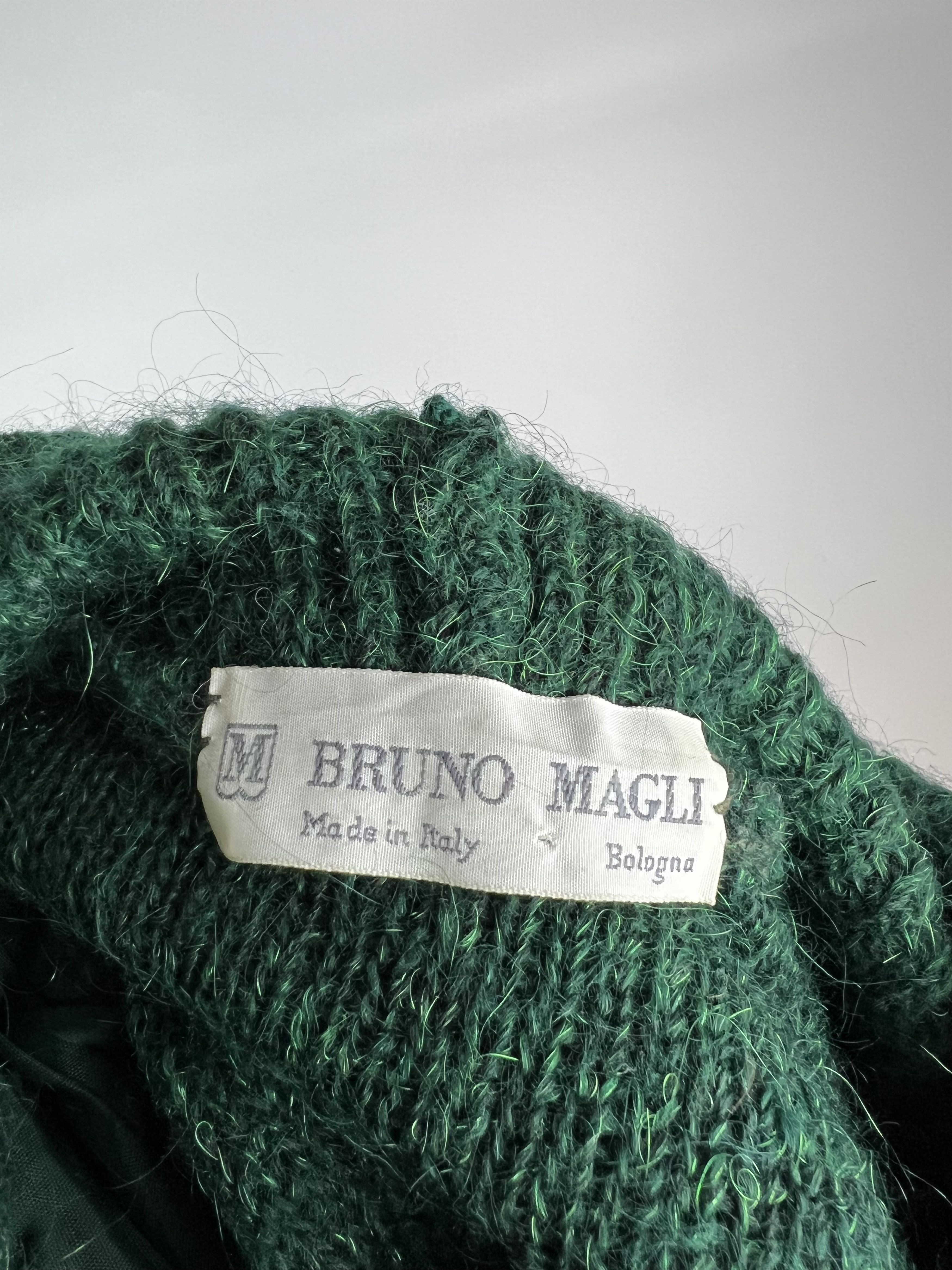 Bruno Magli × Vintage Bruno Magli Rare Suede Mohair Super Kid Turtleneck Sweater Size M / US 6-8 / IT 42-44 - 6 Thumbnail