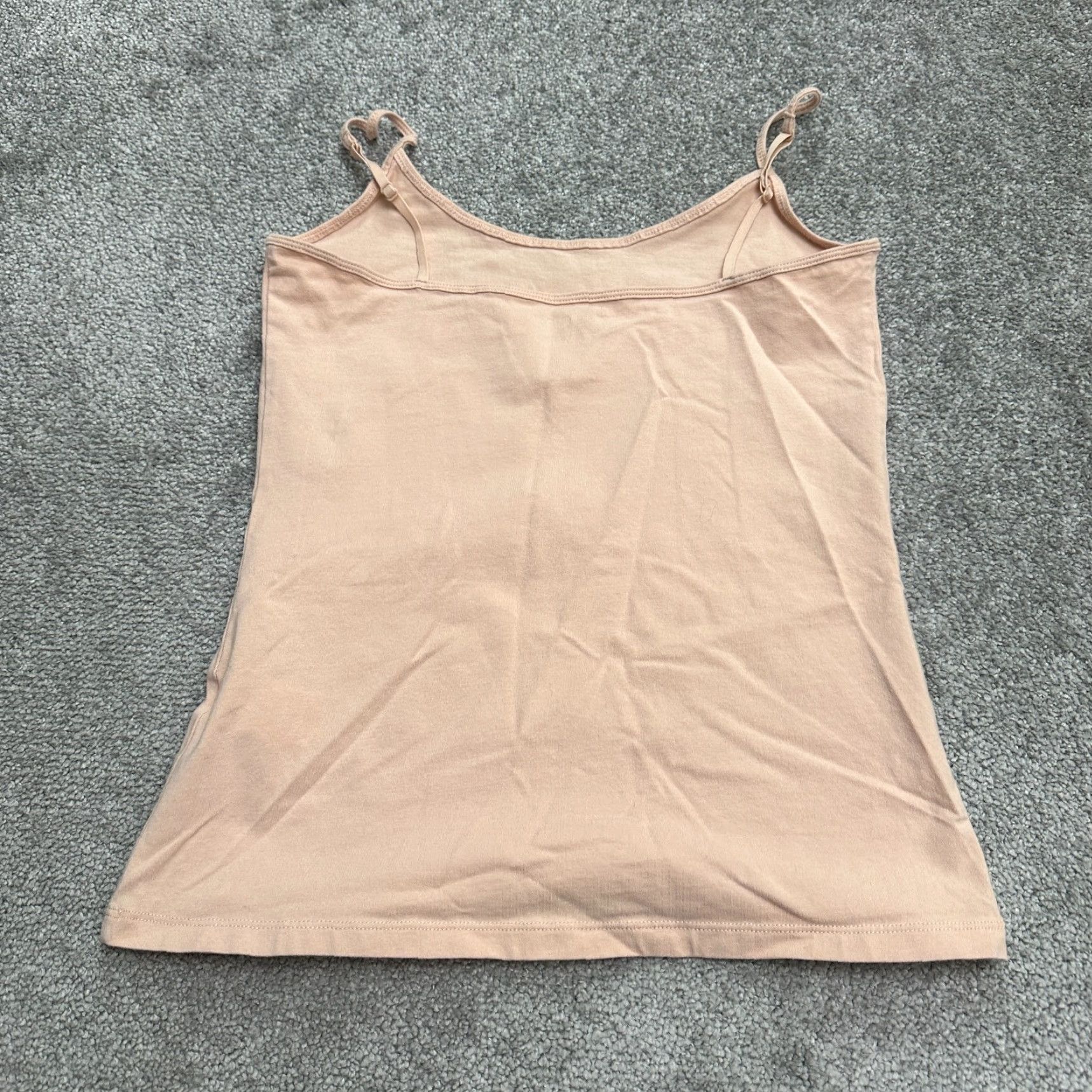 Essentials Amazon Tank Women M Orange Cotton Spandex Sleeveless Spaghetti Strap Scoop Neck Casual Top Women Size M / US 6-8 / IT 42-44 - 2 Thumbnail