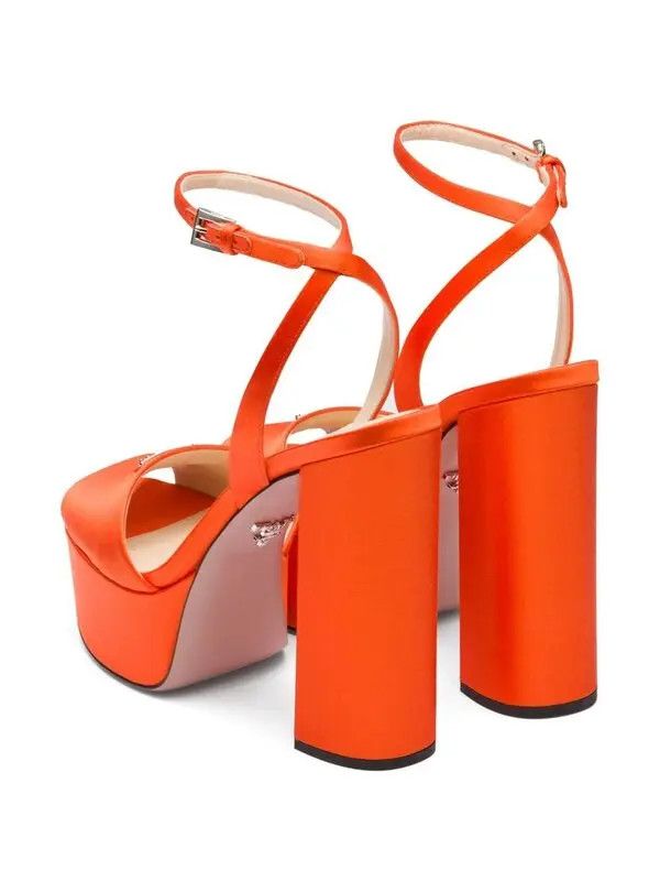 Prada o1la1rc1a0724 Heeled Sandals in Orange Size US 7 / IT 37 - 3 Thumbnail