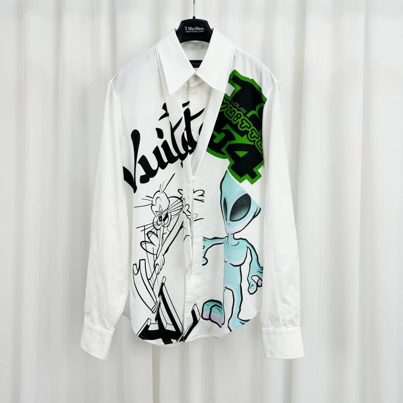 Louis Vuitton Louis Vuitton Alien Print Button Up Shirt-yf Size US XL / EU 56 / 4 - 1 Thumbnail