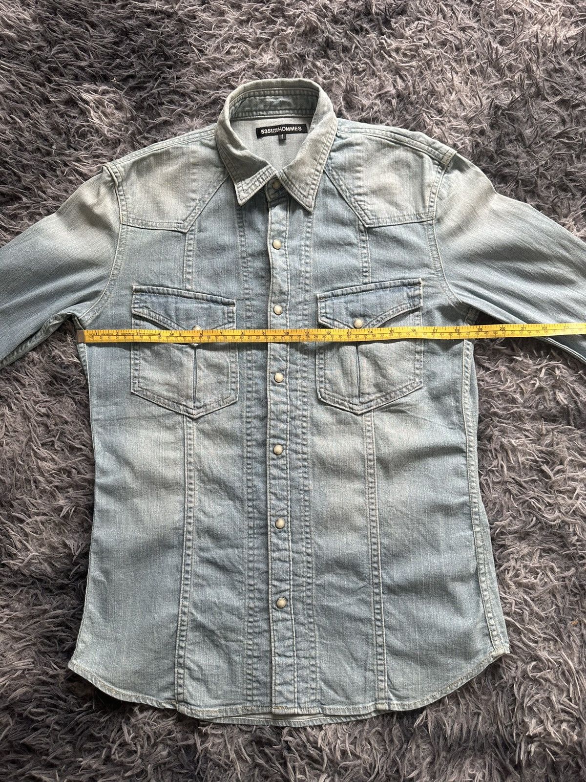 5351 POUR LES HOMMES Early 00’s 5351 stonewash denim shirt hediboy Size US M / EU 48-50 / 2 - 13 Thumbnail