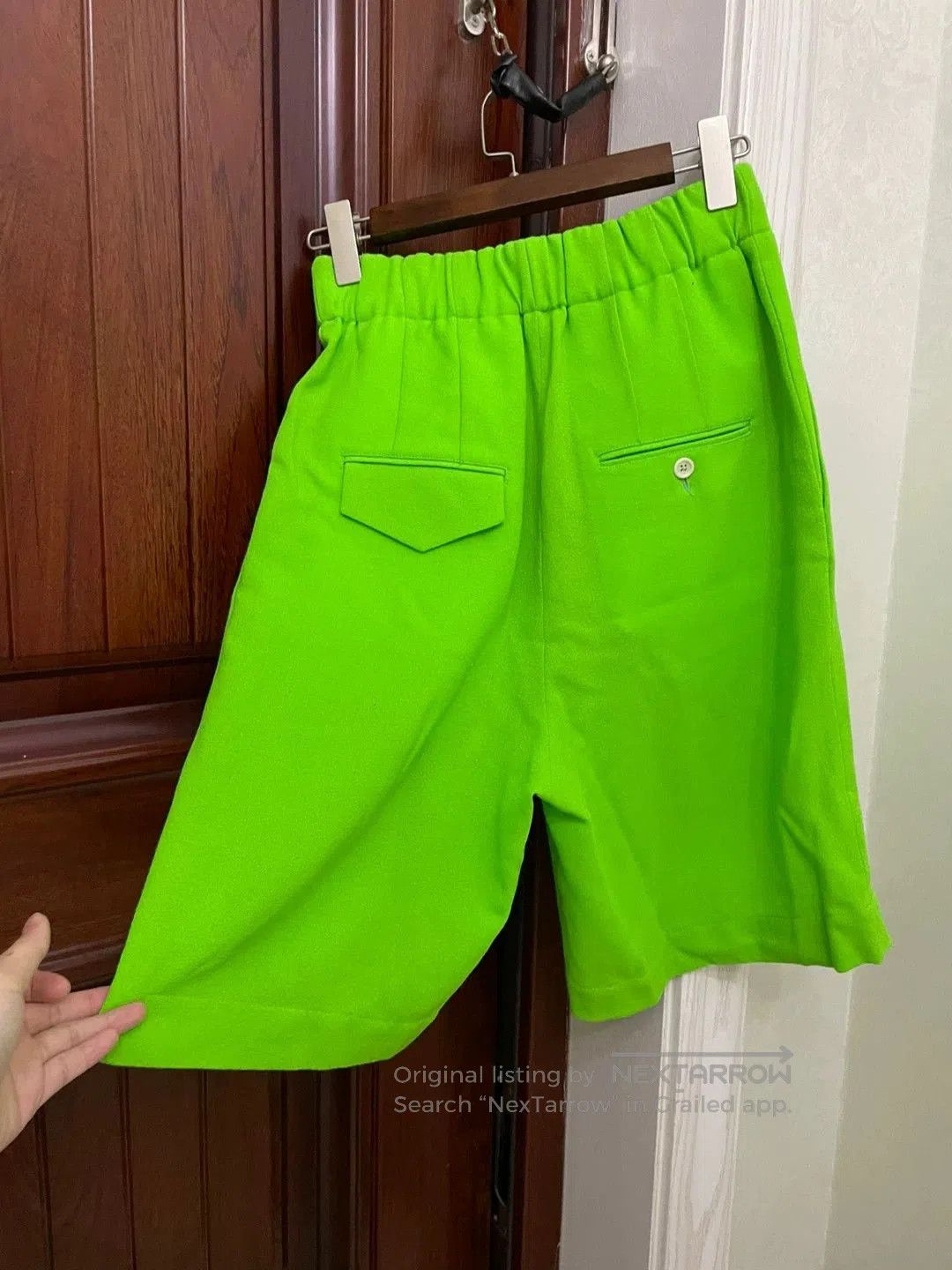 Japanese Brand Jejia Green Bermuda Shorts for Sale. Size US 26 / EU 42 - 4 Thumbnail