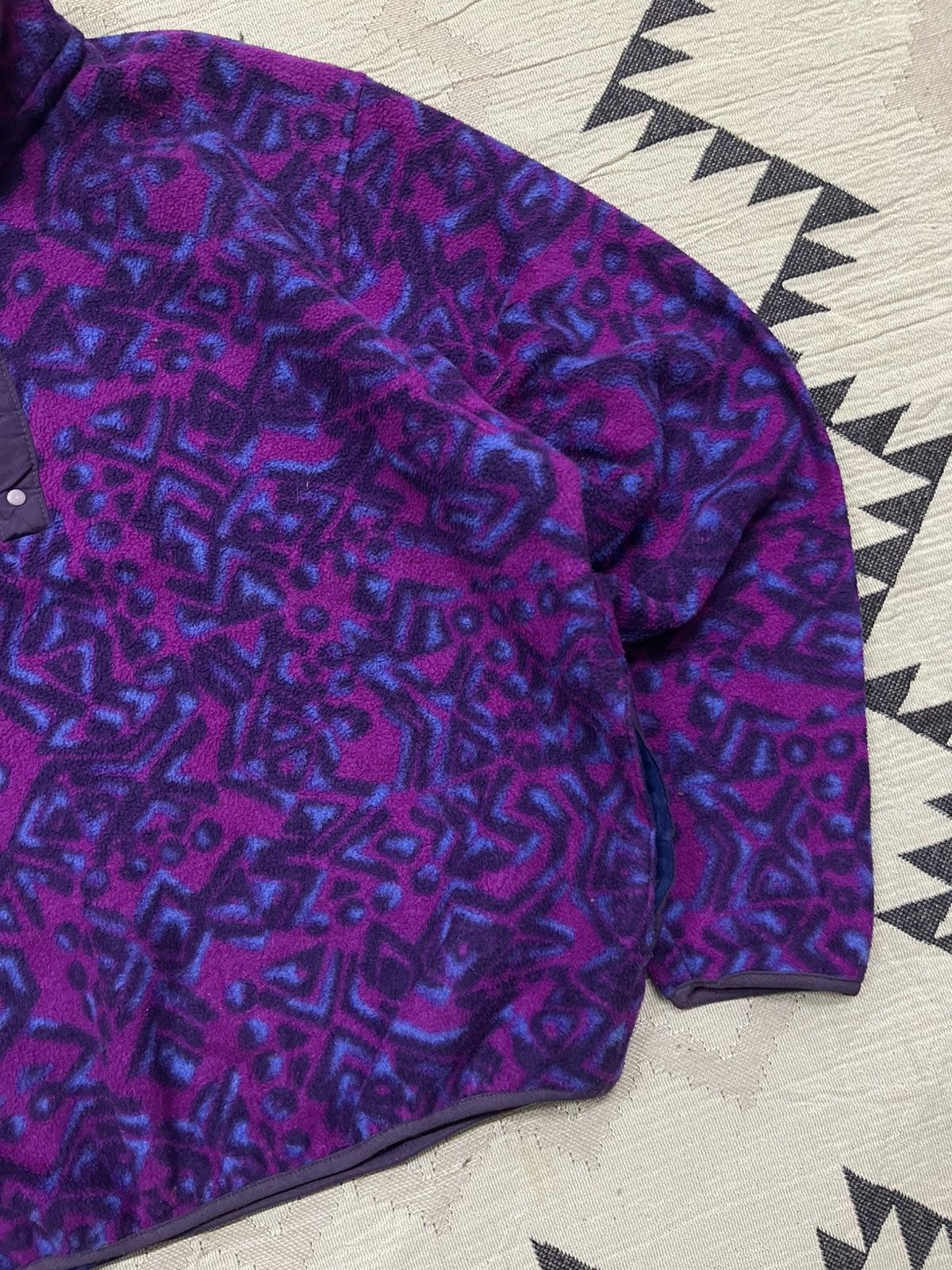 L.L. Bean 70s-80s L.L BEAN AZTEC PATTERN HALF BUTTON FLEECE Size US M / EU 48-50 / 2 - 5 Thumbnail