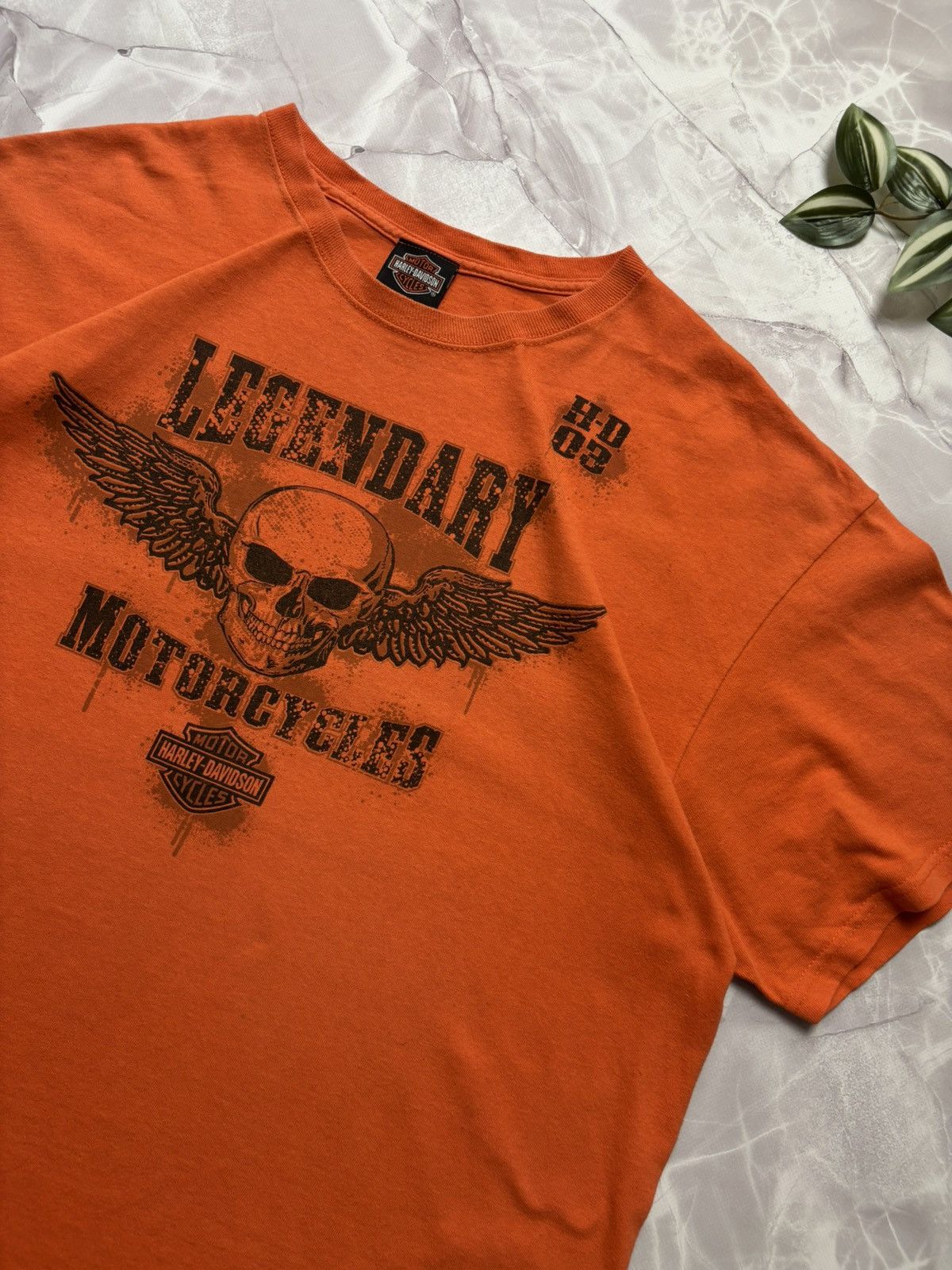 Harley Davidson × Vintage Harley Davidson Vintage Tee Motorcycle Skull Wings Mens XL Size US XL / EU 56 / 4 - 2 Thumbnail