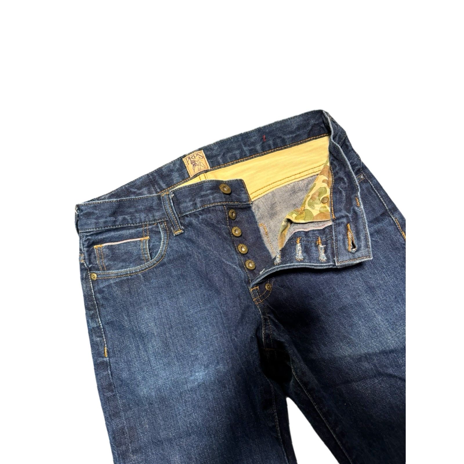 Prps PRPS Jeans Mens 31 Blue Distressed Washed Selvedge Japanese Denim Tapered Y2K Ready to Wear Size US 31 - 7 Thumbnail
