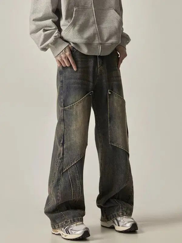Jean Vintage Maillard Deconstructed Work Straight Leg Jeans Size US 32 / EU 48 - 2 Thumbnail