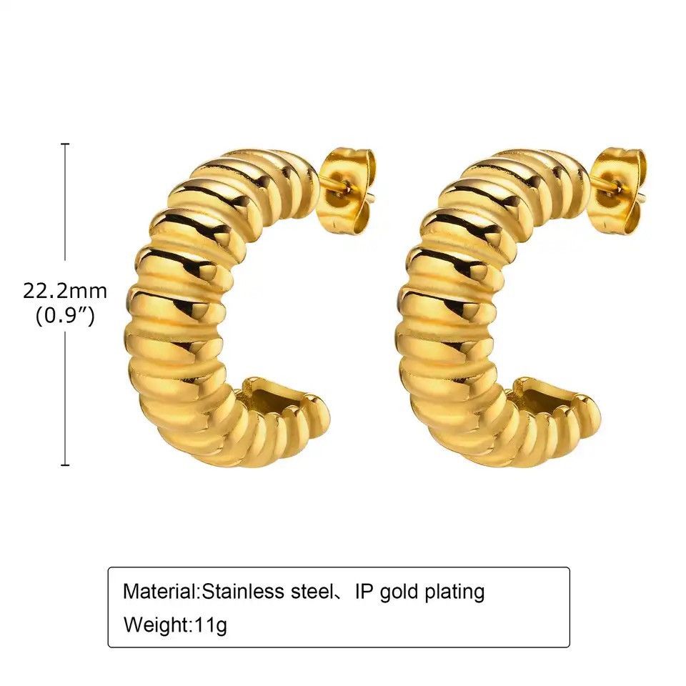 Other Contemporary Gold Color Hoop Earrings Size ONE SIZE - 2 Thumbnail