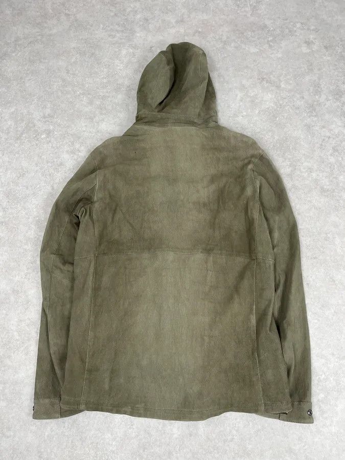 Giorgio Brato Giorgio Brato Olive Avant-Garde Leather Zip Hooded Jacket Size US M / EU 48-50 / 2 - 5 Thumbnail
