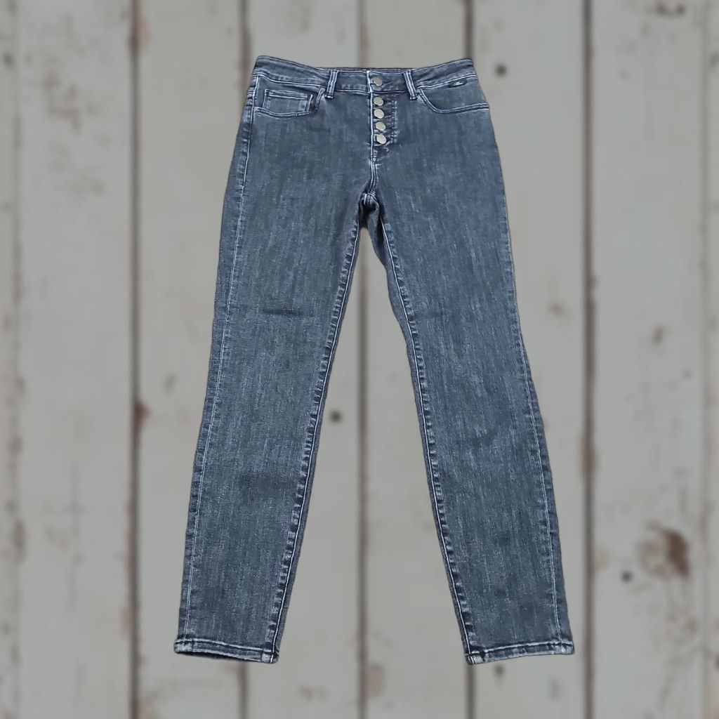 Mavi Mavi Jeans Womens 26 Gray Skinny Ankle Mid Rise Dark Wash Button Fly Denim 26x27 Size 26" / US 2 / IT 38 - 1 Thumbnail