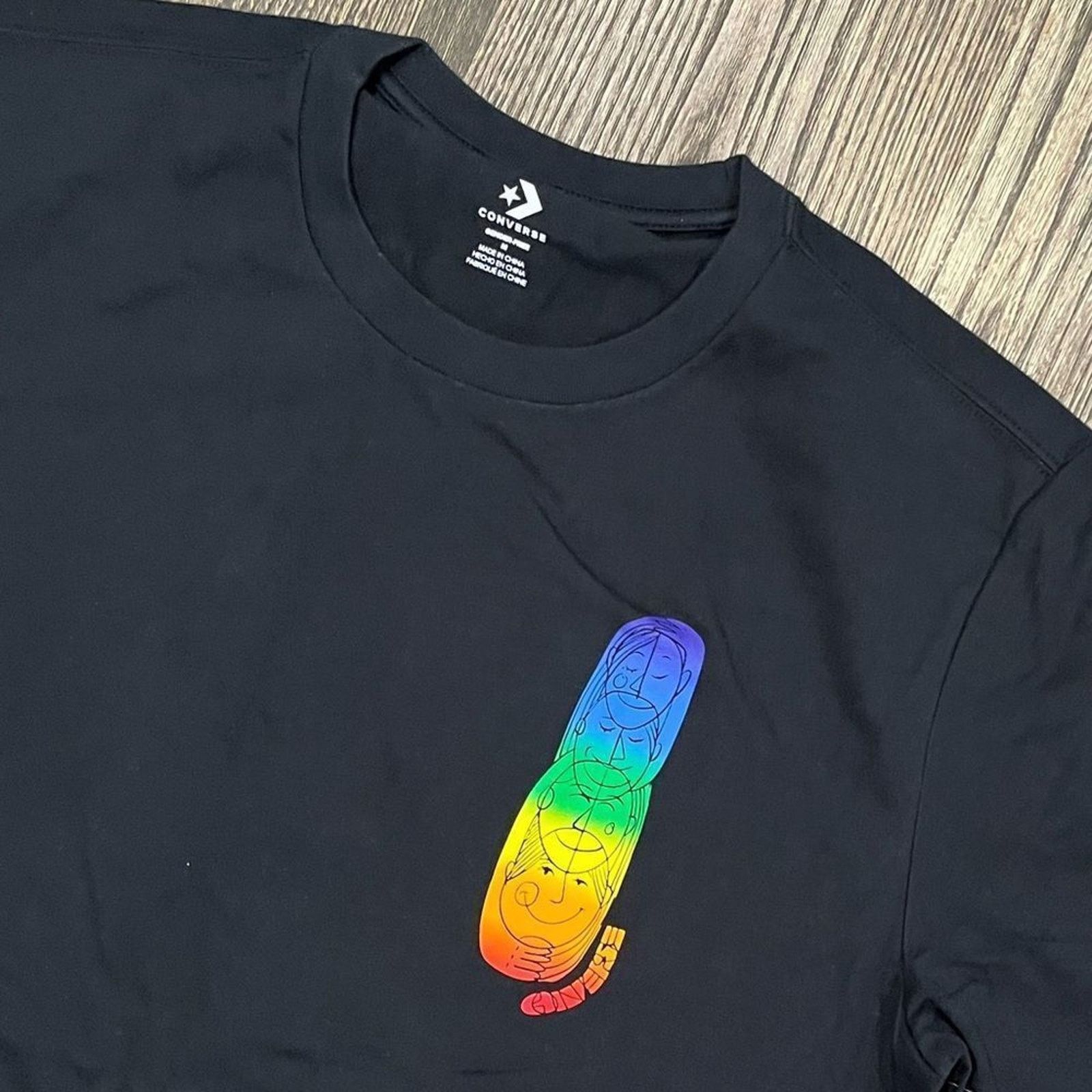 Converse NWT All Star Pride Deconstruct T-Shirt Short Sleeve Black M Size US M / EU 48-50 / 2 - 2 Thumbnail