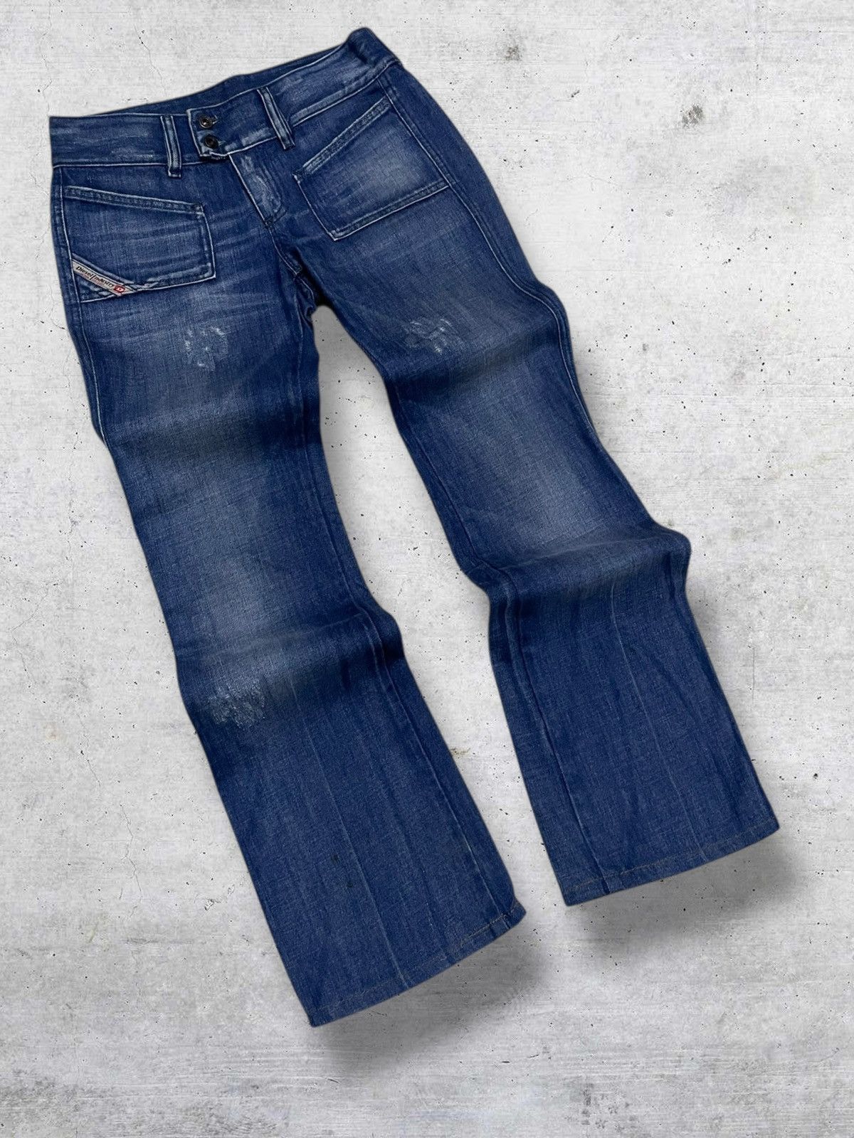 Diesel VINTAGE DIESEL INDUSTRY 90S DESIGNER OG FLARED CUT DENIM Size US 26 / EU 42 - 2 Thumbnail