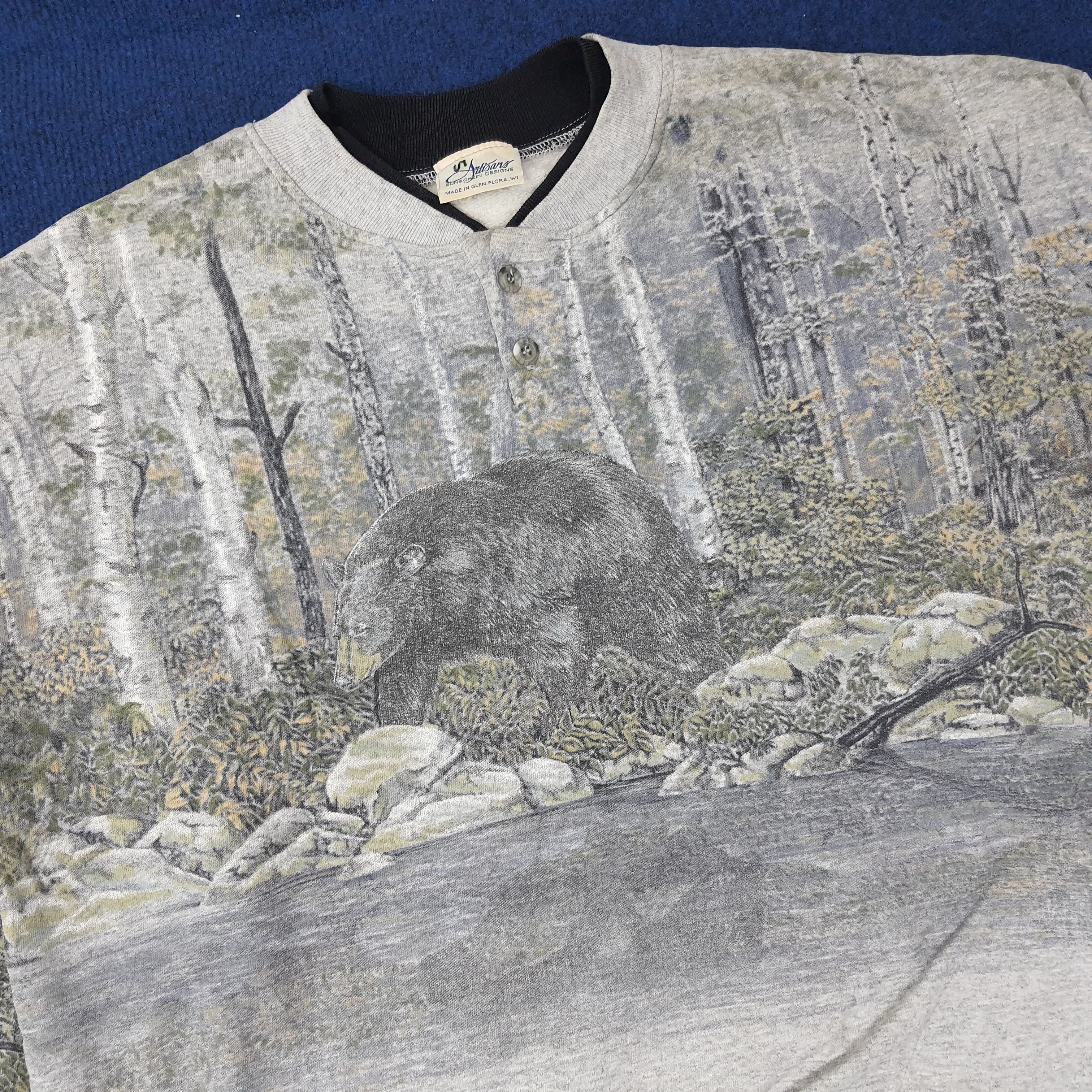 Vintage Vintage Aitisans Art Bear Button Sweatshirt C262N7 Size US M / EU 48-50 / 2 - 2 Thumbnail