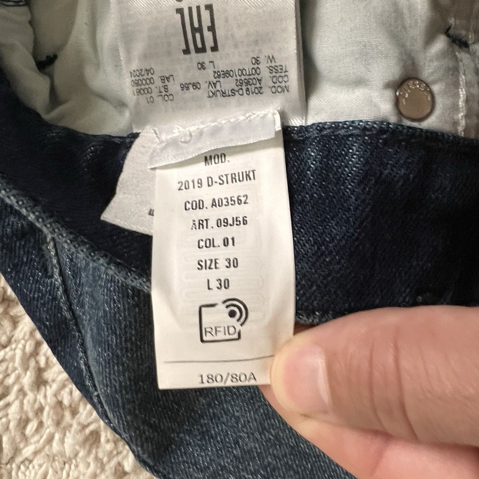 Diesel Diesel Mens Jeans 2019 D-Strukt Slim Leg Blue Size 30x30 Size US 30 / EU 46 - 5 Thumbnail