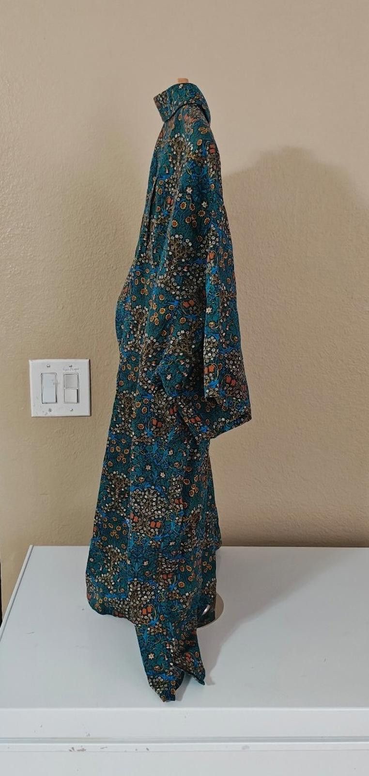 YUME YUME 1960s Yiume Men's Blue Floral Hawaiian Short Sleeve Shirt Size 48R - 4 Thumbnail
