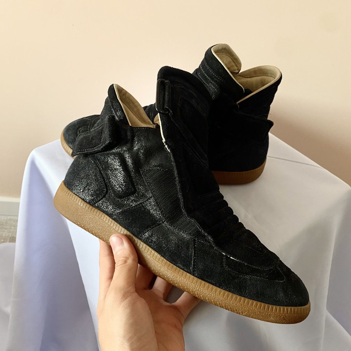 Maison Margiela Maison Margiela SS09 Moto Biker Suede Black Sneakers Shoes Size US 9 / EU 42 - 8 Thumbnail