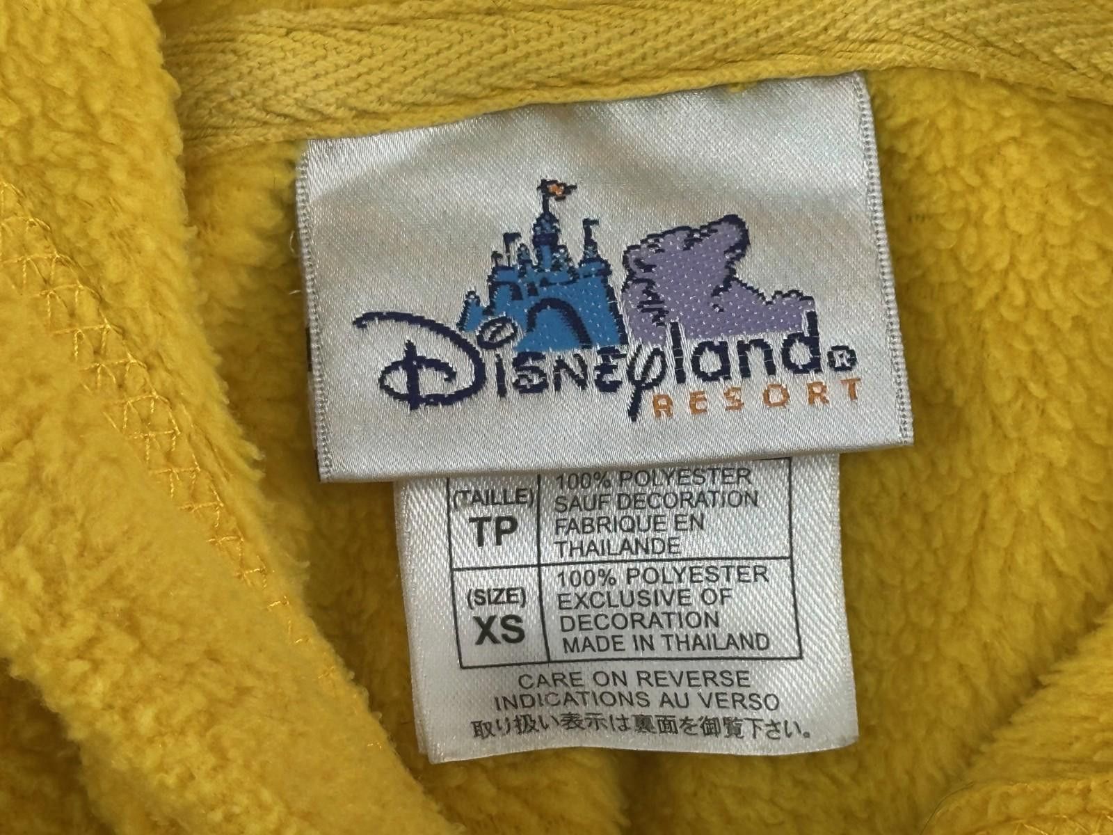 Disney Disney Calif. Adventure XS Embroidered Yellow Fleece Hoodie Size ONE SIZE - 9 Thumbnail