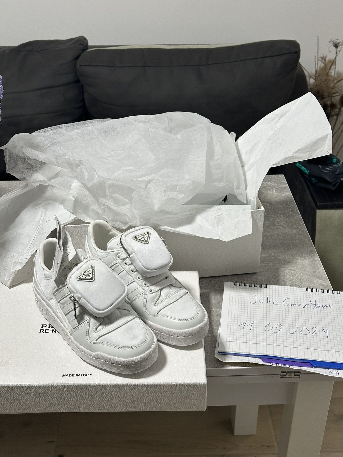 Adidas × Prada Prada Adidas RE-Nylon Forum Low White Sneakers US 6 / 36 Size US 6 / IT 36 - 22 Thumbnail