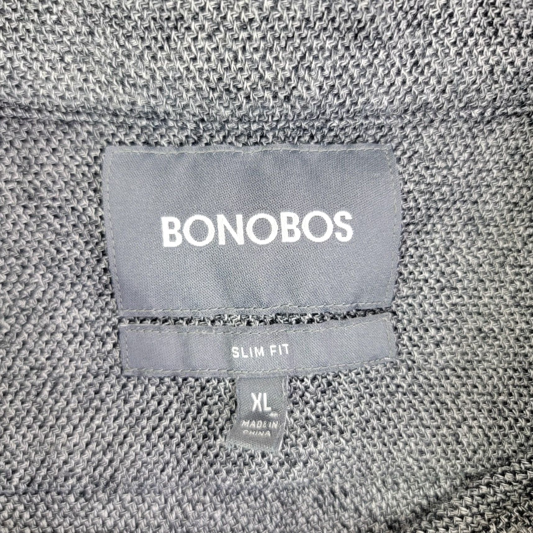 Bonobos Bonobos Shirt Mens XL Gray Knit Long Sleeve Button Front Slim Fit Stretch Size US XL / EU 56 / 4 - 2 Thumbnail