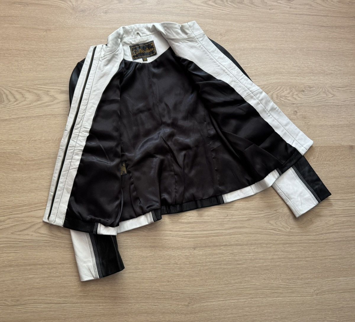 Genuine Leather Vintage Shic Skinn y2k Genuine Leather Moto Racing Jacket Size XS / US 0-2 / IT 36-38 - 4 Thumbnail