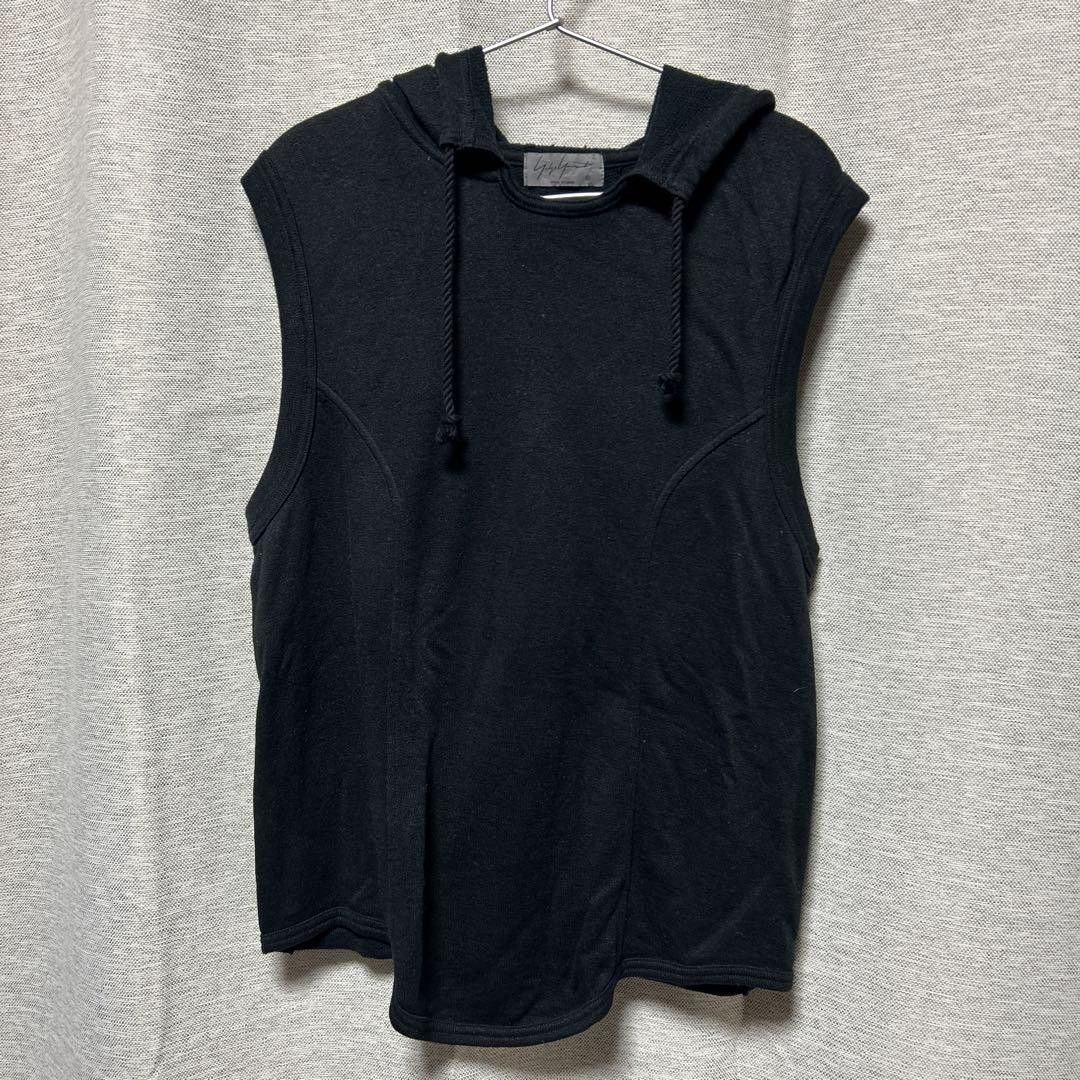 image of Yohji Yamamoto Pour Homme Hooded Vest in Black, Men's (Size Medium)