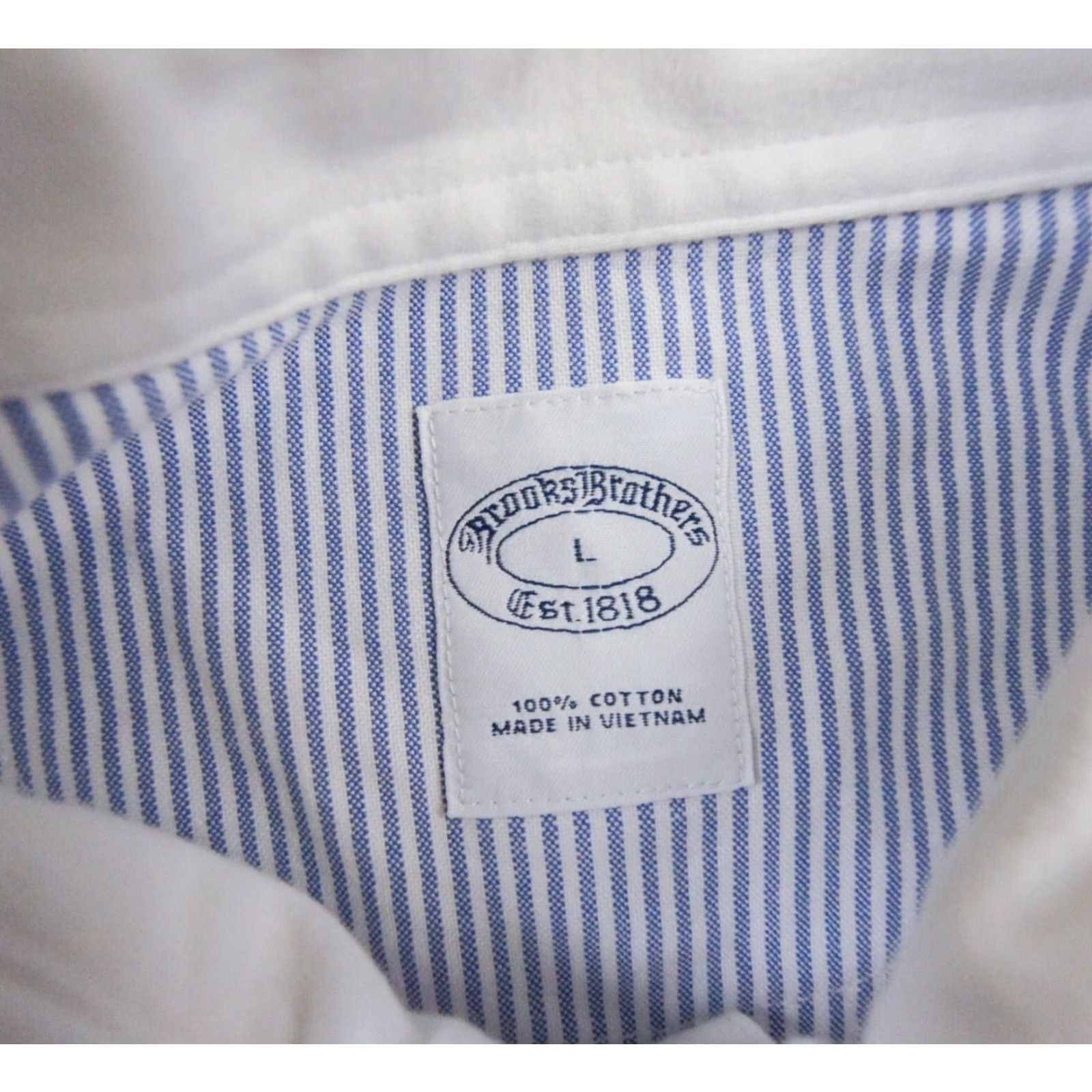 Brooks Brothers Brooks Brothers Polo Shirt Mens Large White Short Sleeve Collared Adult Size US L / EU 52-54 / 3 - 6 Thumbnail