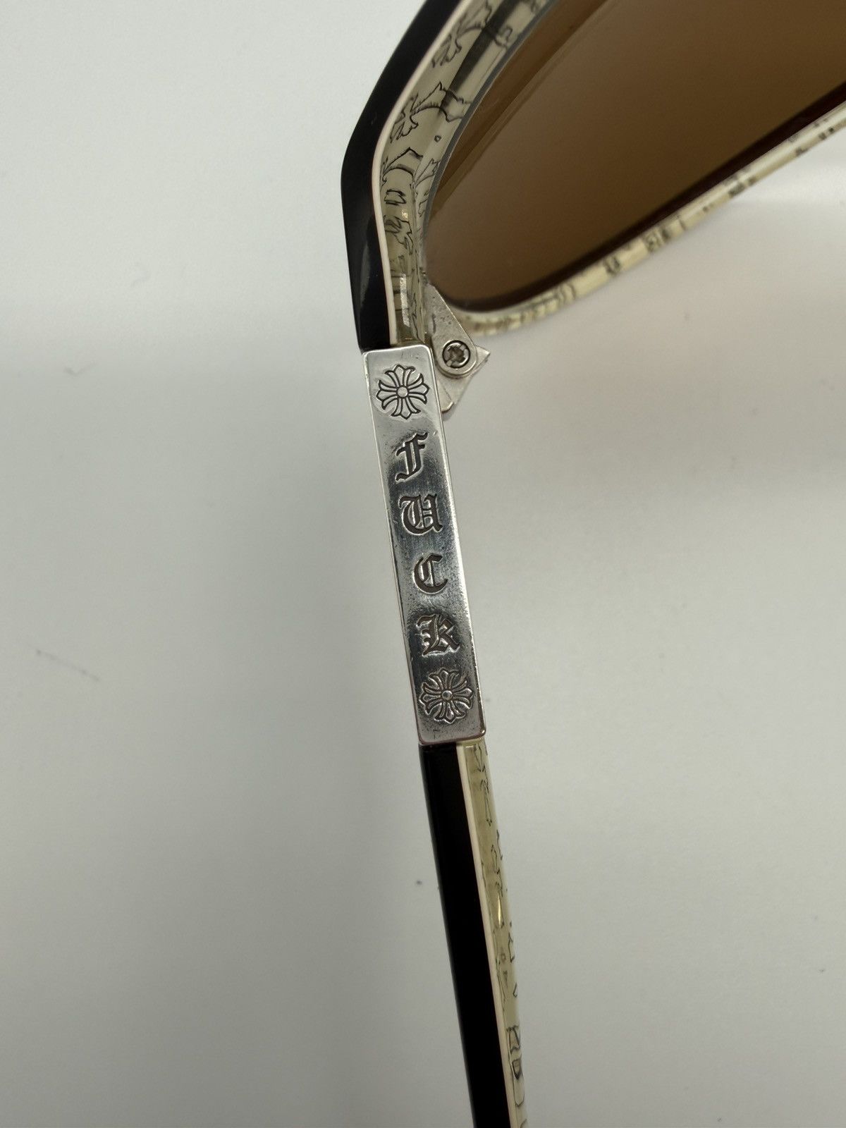 Chrome Hearts Chrome Hearts "FUCK YOU" Aviator Sunglasses – Cross Print Size ONE SIZE - 6 Thumbnail