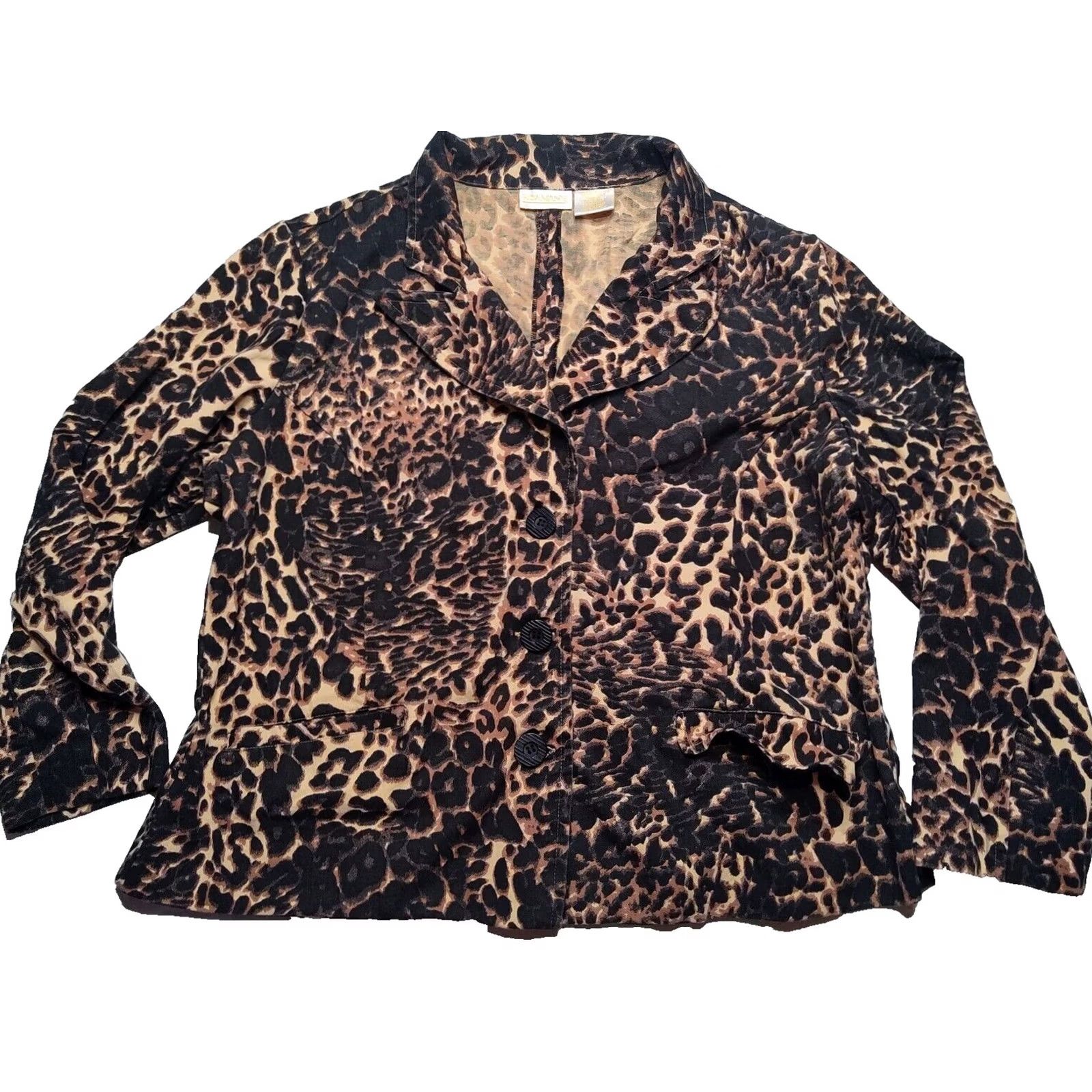 Vintage VINTAGE ROAMAN'S Women Large Leopard Print Cotton Long Sleeve Button Up Jacket Size L / US 10 / IT 46 - 2 Thumbnail