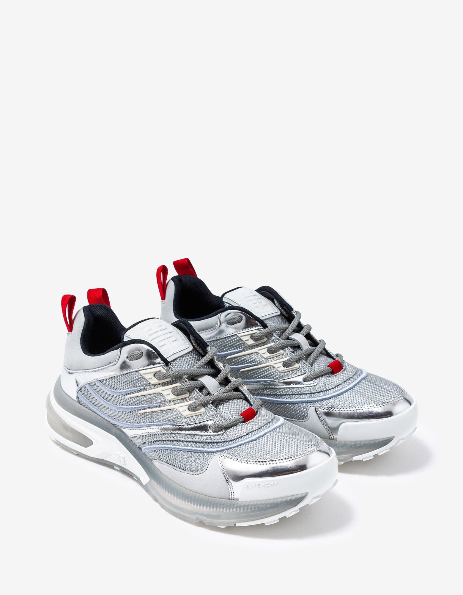 Silver Giv 1 Leather & Mesh Trainers