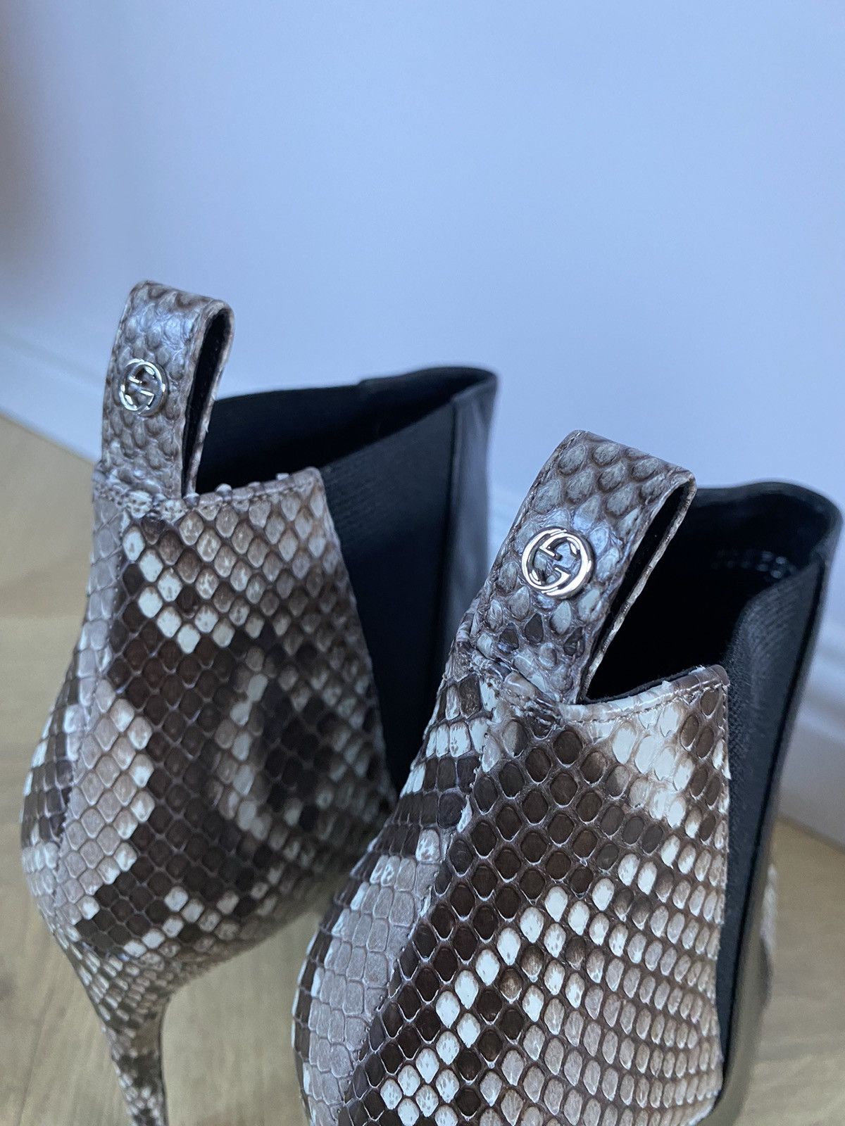 Designer × Gucci Gucci leather ankle boots Roccia phyton pointed toe Size US 8 / IT 38 - 7 Thumbnail