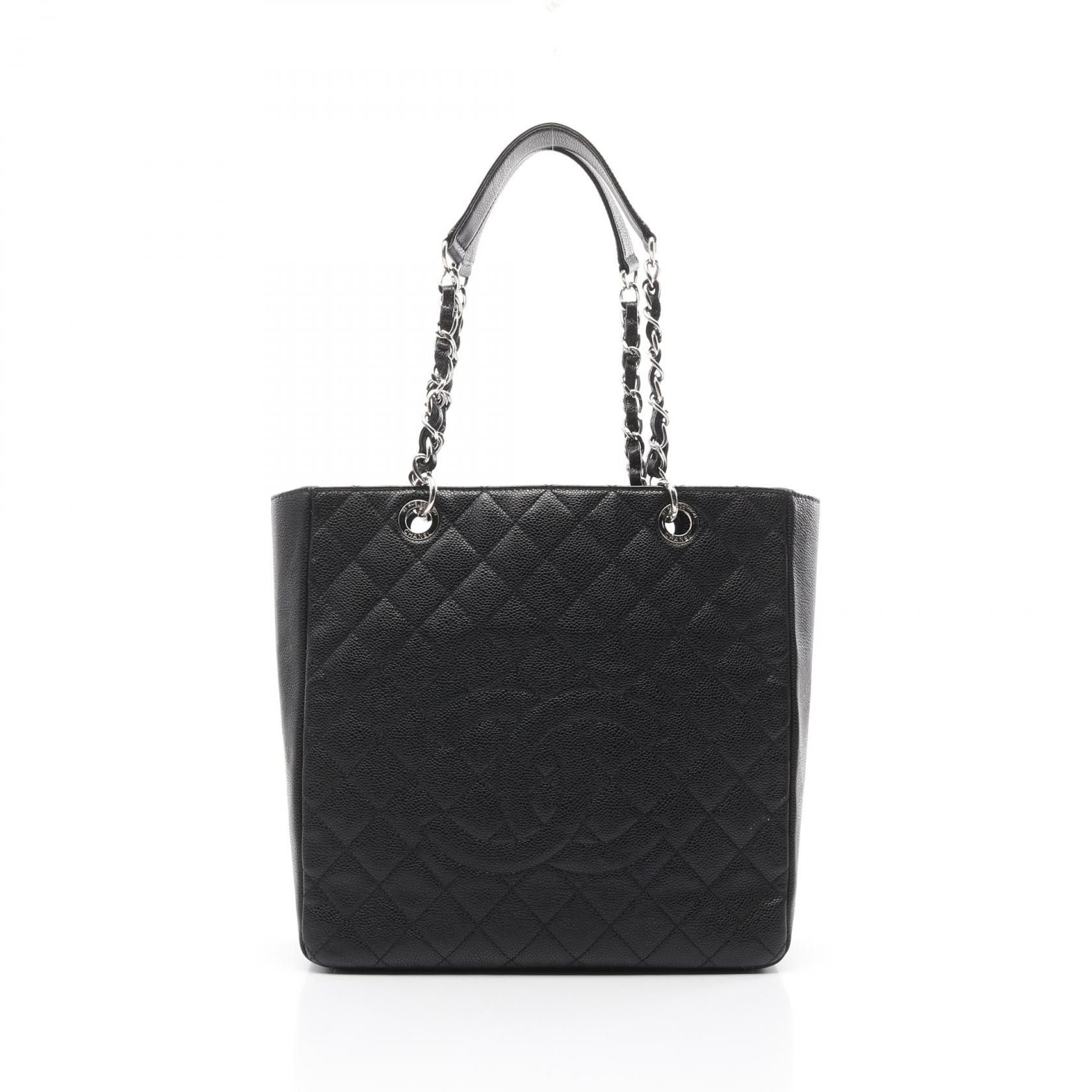 Chanel Chanel Matelasse Grained Calfskin Tote Bag Leather Tote Bag in Black, Women's