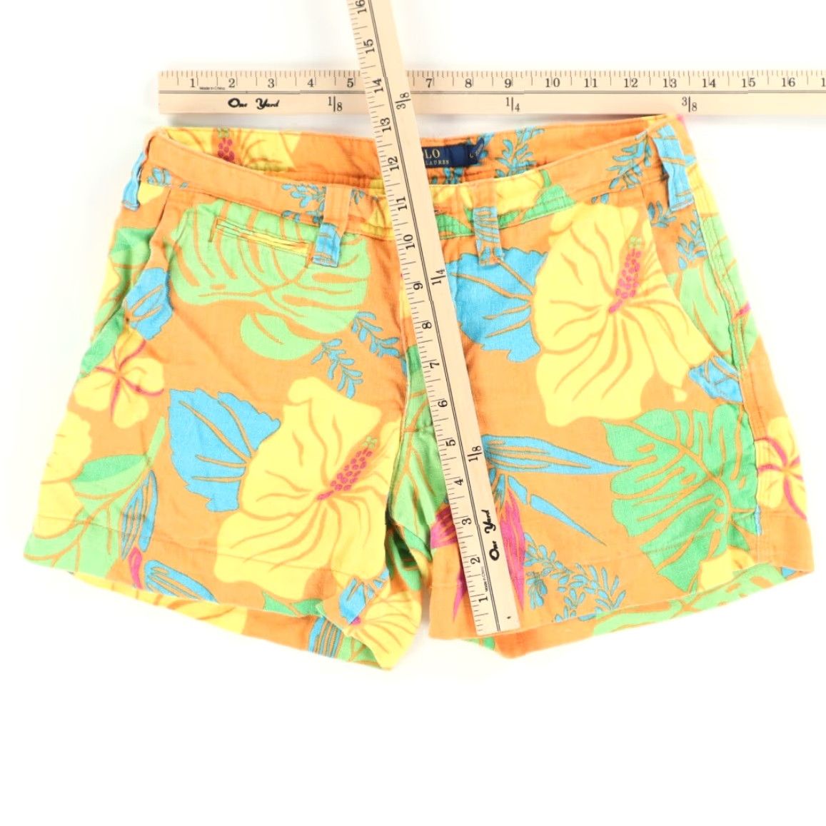 Polo Ralph Lauren Polo Ralph Lauren Linen Twill Shorts Orange Floral Women's 0 Size 25" / US 0 / IT 36 - 3 Thumbnail