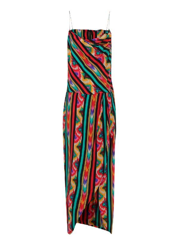 Balmain o1y0525 Silk Maxi Dress in Multicolor Size M / US 6-8 / IT 42-44 - 1 Thumbnail