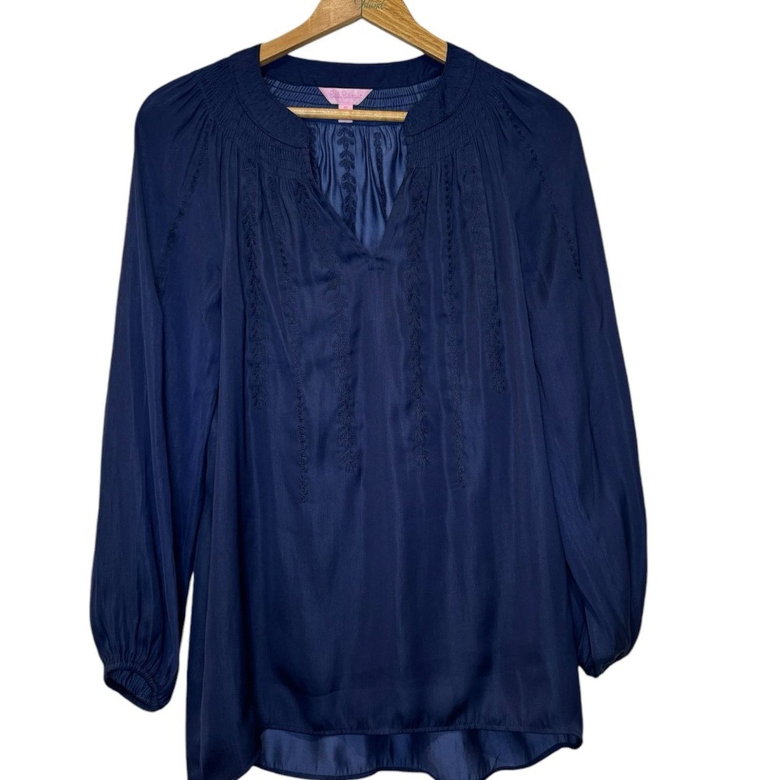 Lilly Pulitzer Lilly Pulitzer Hollis Long Sleeve Embroidered Blouse Size XS Size XS / US 0-2 / IT 36-38 - 3 Thumbnail