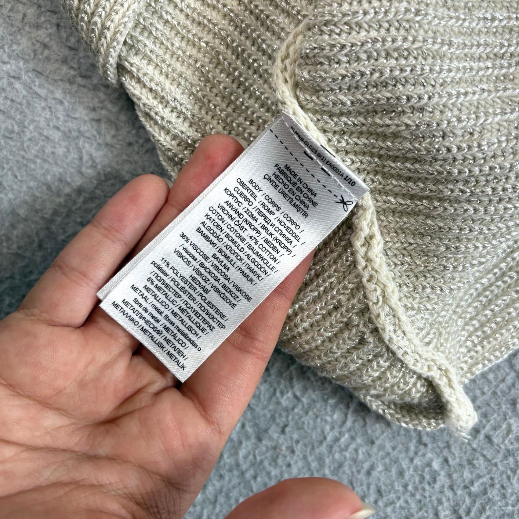 Ralph Lauren Lauren Ralph Lauren Sweater Womens XL Beige Metallic Shimmer Boatneck Coastal Knit Pullover Size XL / US 12-14 / IT 48-50 - 4 Thumbnail