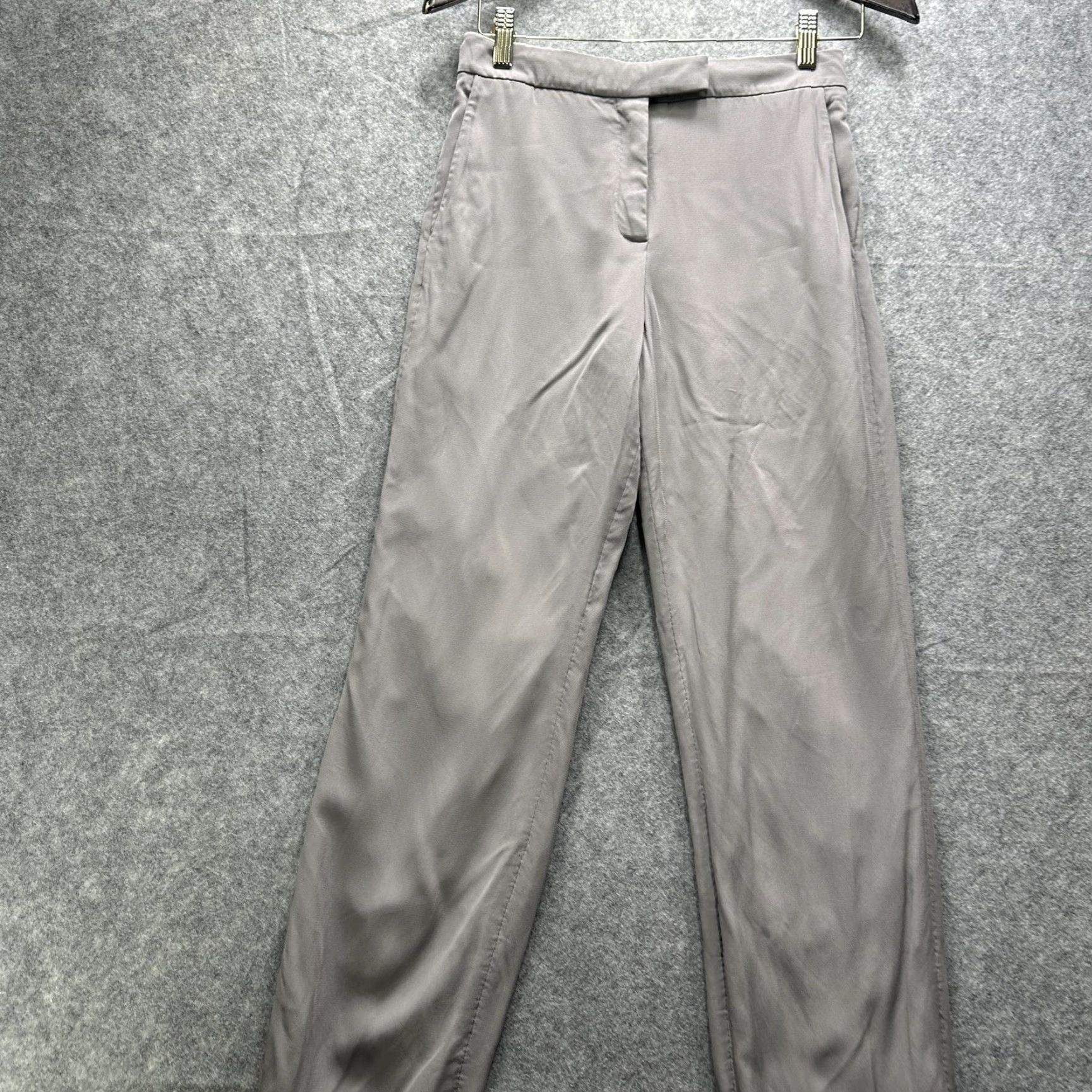 Reiss Reiss Karmine Pants Womens 2 Gray Straight Leg Dress Trousers Lined Stretch Size 26" / US 2 / IT 38 - 4 Thumbnail