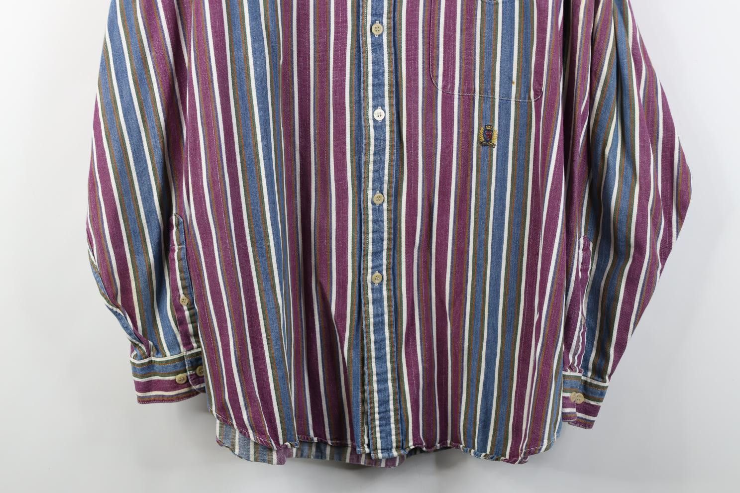 Vintage Vintage 90s Streetwear Striped Collared Button Down Shirt Size US L / EU 52-54 / 3 - 3 Thumbnail