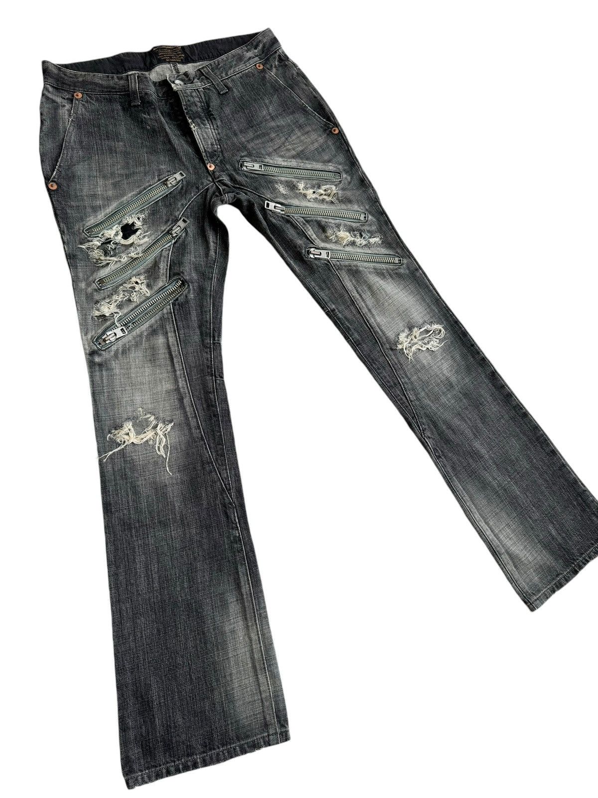 Japanese Brand ⚡️⚡️Izreel By Kazuhiro Takakura Distressed Jeans Zipper Size US 32 / EU 48 - 1 Thumbnail