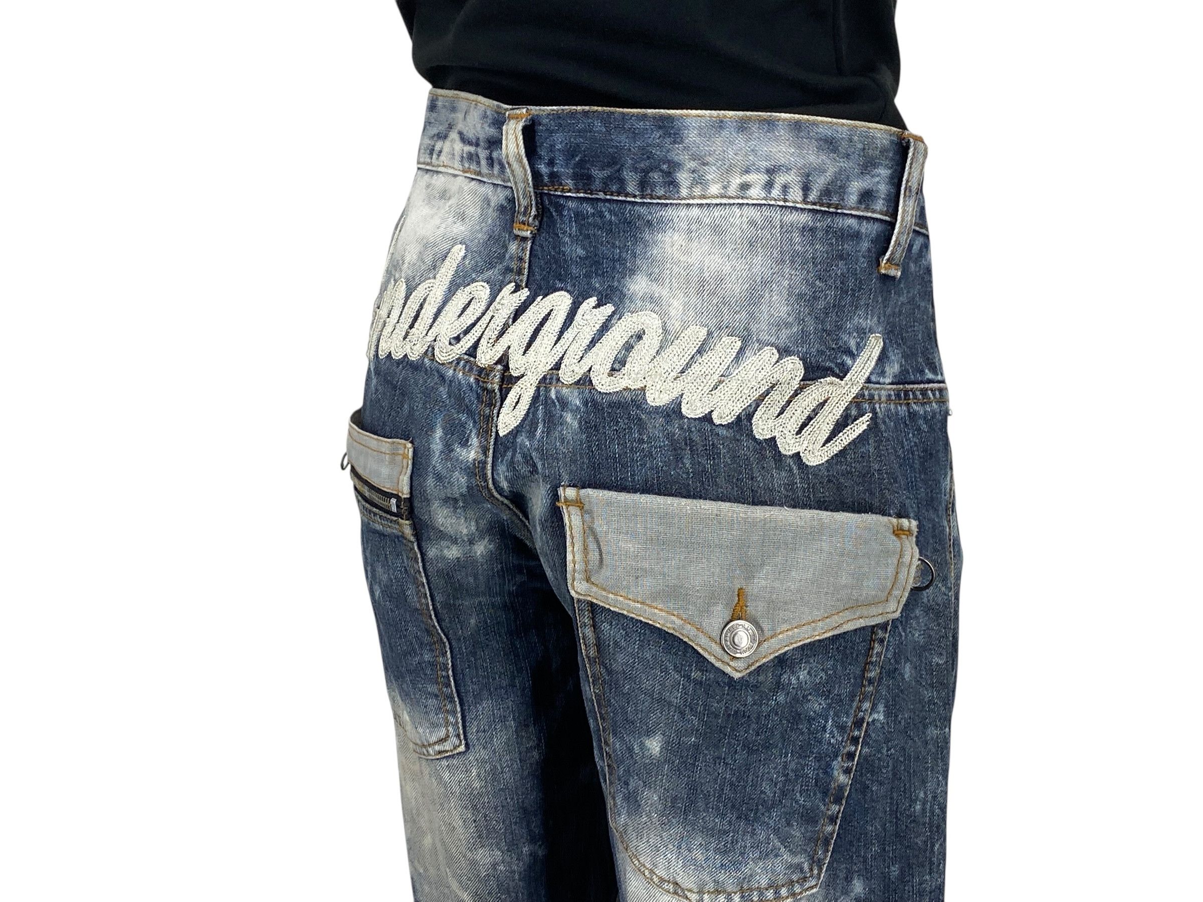 Japanese Brand Nylaus Distressed Denim Goth Punk Jeans Size US 31 - 6 Thumbnail