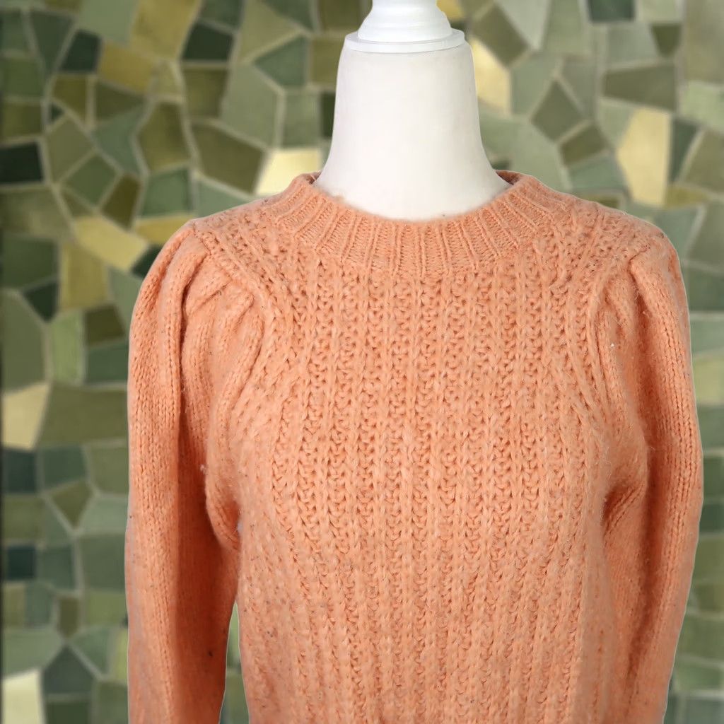 Topshop VINTAGE Topshop orange wool blend knit sweater XS Women Long Sleeve Pullover Casual Size XS / US 0-2 / IT 36-38 - 1 Thumbnail