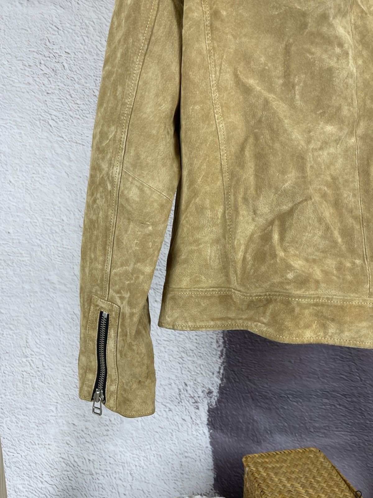 Genuine Leather Goosecraft brown Simpson JR suede leather motorcycle jacket Size US L / EU 52-54 / 3 - 15 Thumbnail