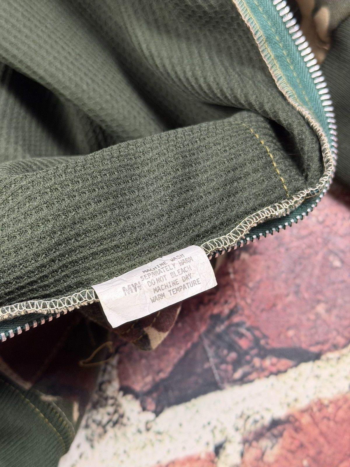 Other Vintage Camo Zip Up Hoodie Thermal Lined Sweatshirt Blank Size US L / EU 52-54 / 3 - 7 Thumbnail