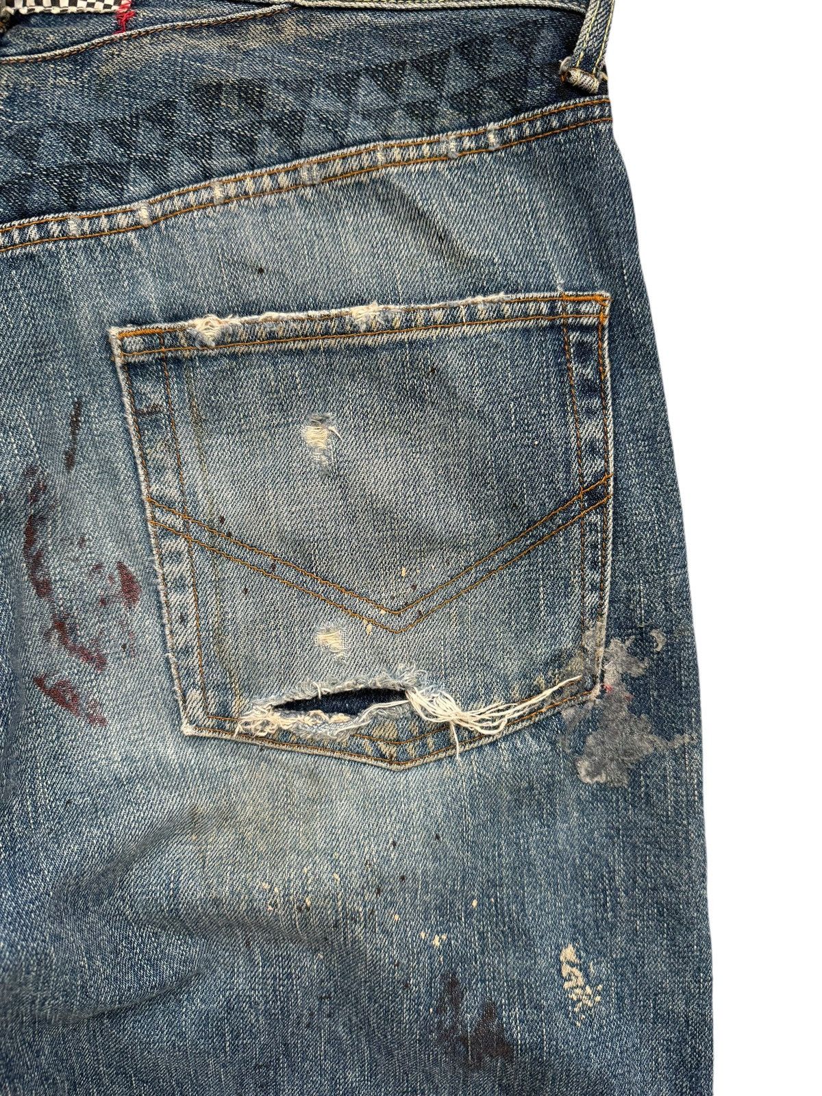If Six Was Nine × Japanese Brand Japanese Brand Painter Splatter Ripped Selvedge Baggy Jeans Size US 33 - 11 Thumbnail