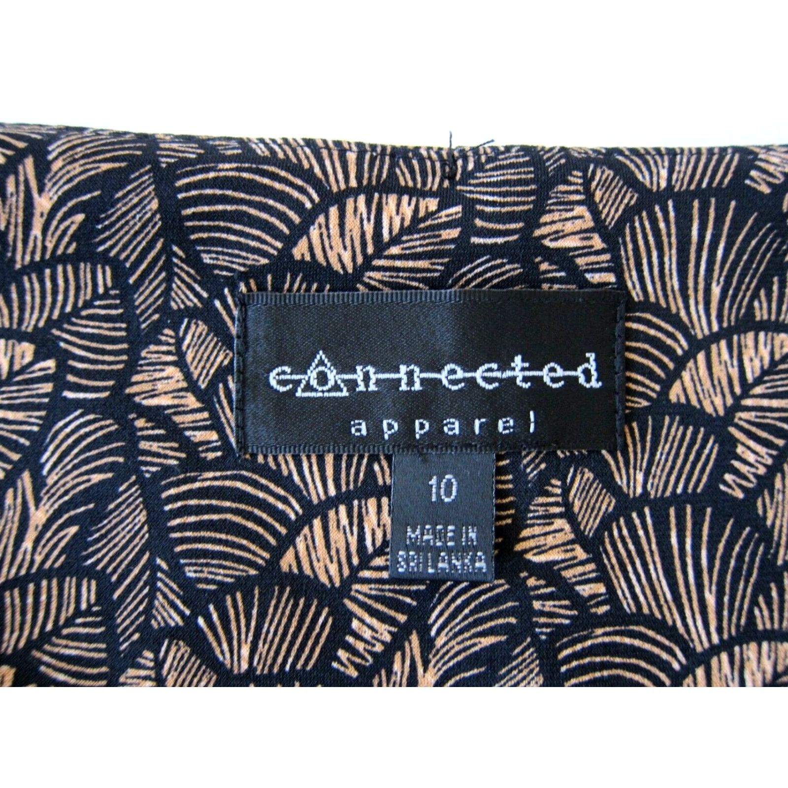 Vintage Connected Apparel Dress Black Floral Stretch Cap Sleeve A-Line Size 10 Size L / US 10 / IT 46 - 4 Thumbnail