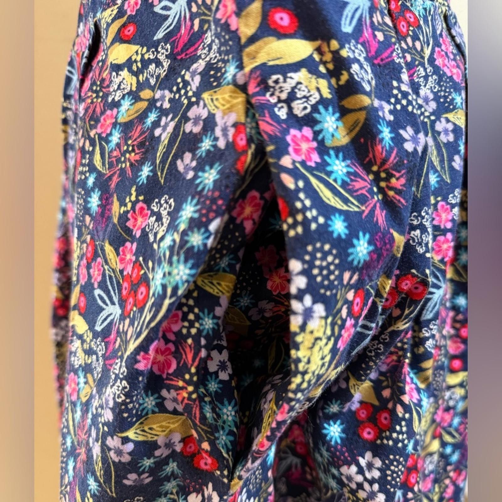 Other Handmade floral fit flare pleated midi dress pockets SZ 8 Size M / US 6-8 / IT 42-44 - 6 Thumbnail