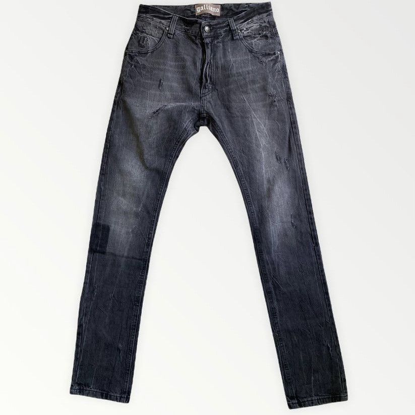 John Galliano Galliano Black Stone Wash Slim Fit Jeans Size US 29 - 2 Thumbnail