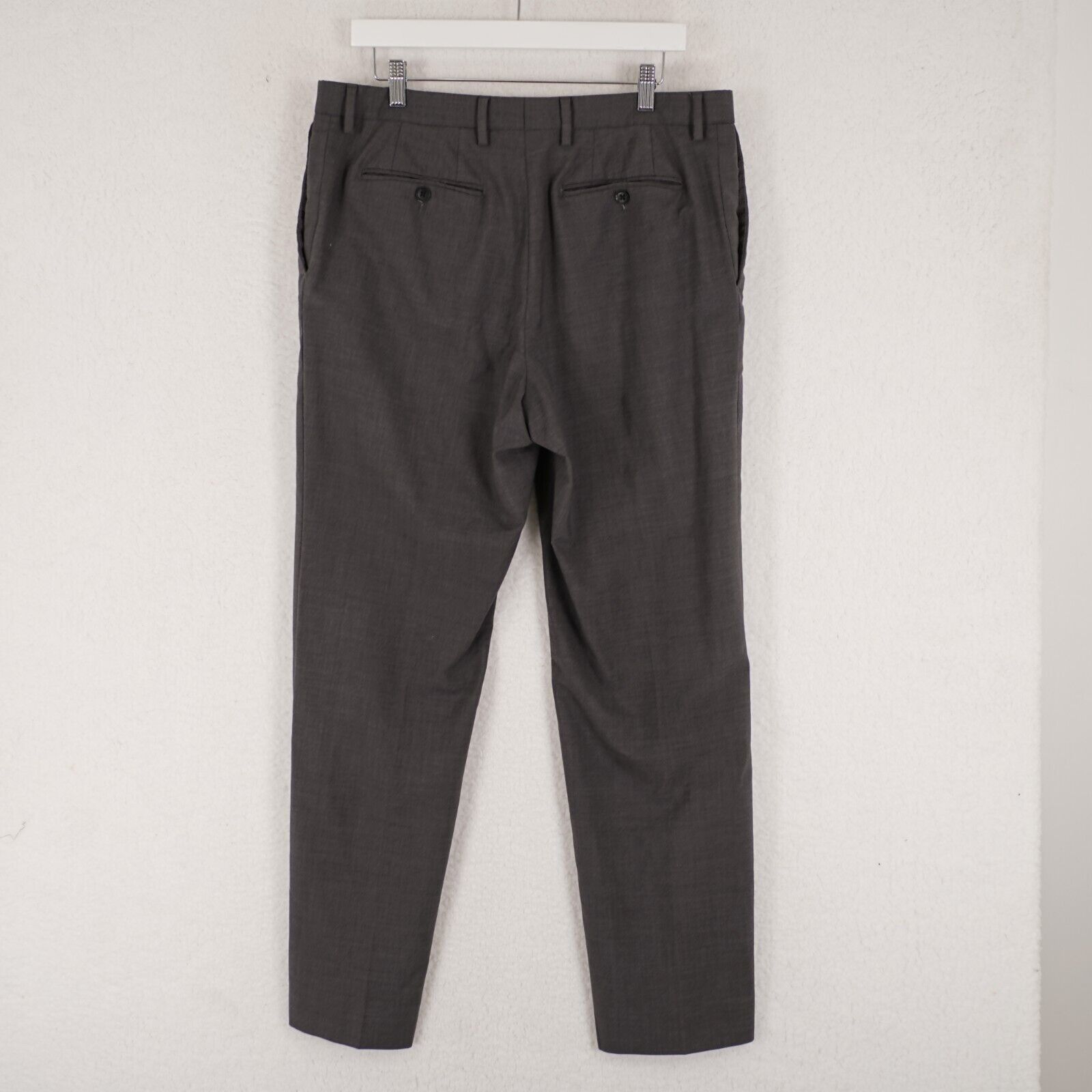 Banana Republic Banana Republic Wool Gray Flat Front Mid Rise Dress Pants 35 Size 34R - 3 Thumbnail