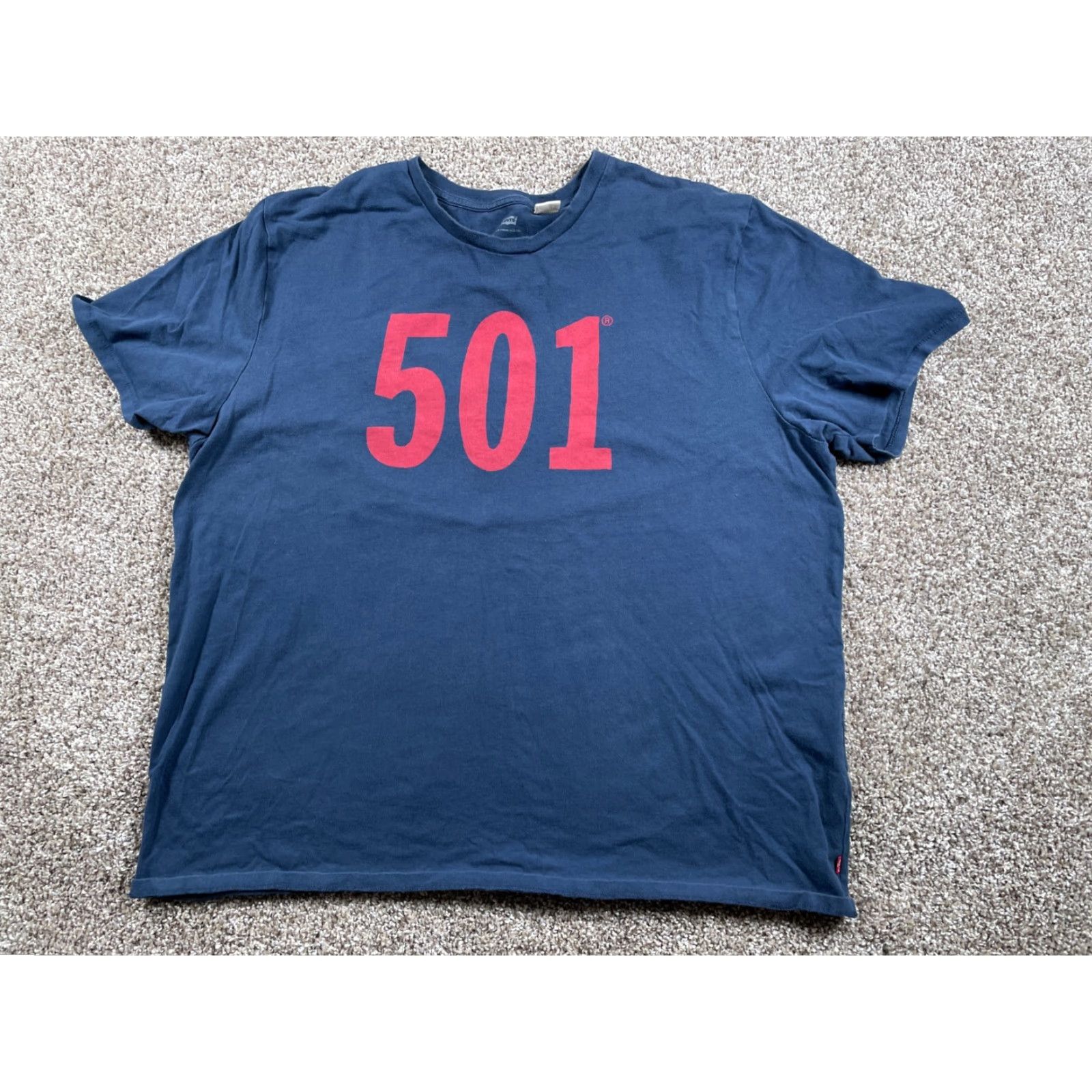 Levi's VINTAGE Levi's 501 T-Shirt Shirt Men 3XL Dark Blue Graphic Print Retro Cotton Size US XXL / EU 58 / 5 - 2 Thumbnail