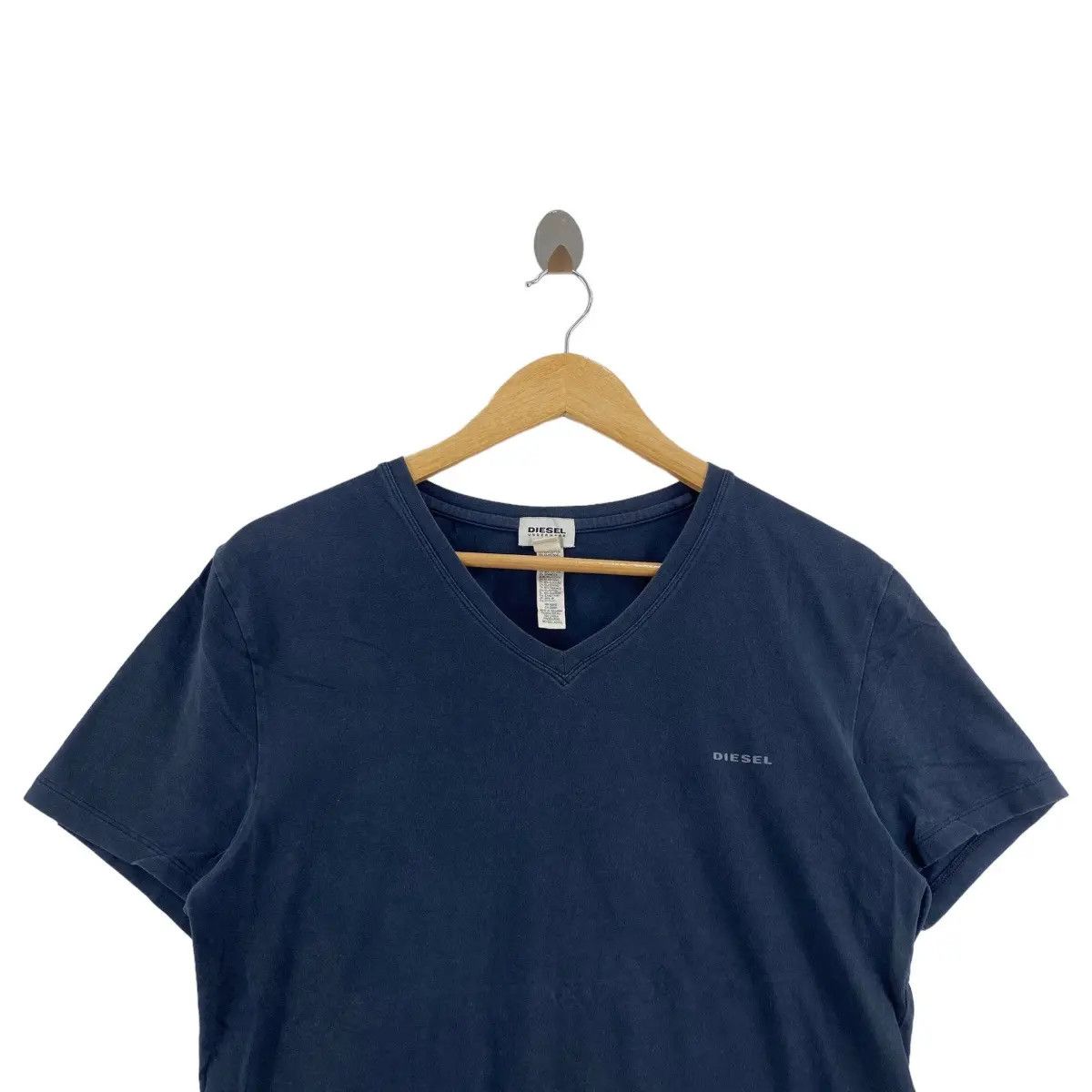 Diesel DIESEL ITALY Minimalist Design V Neck Plain Tee Shirt Top Size M / US 6-8 / IT 42-44 - 2 Thumbnail