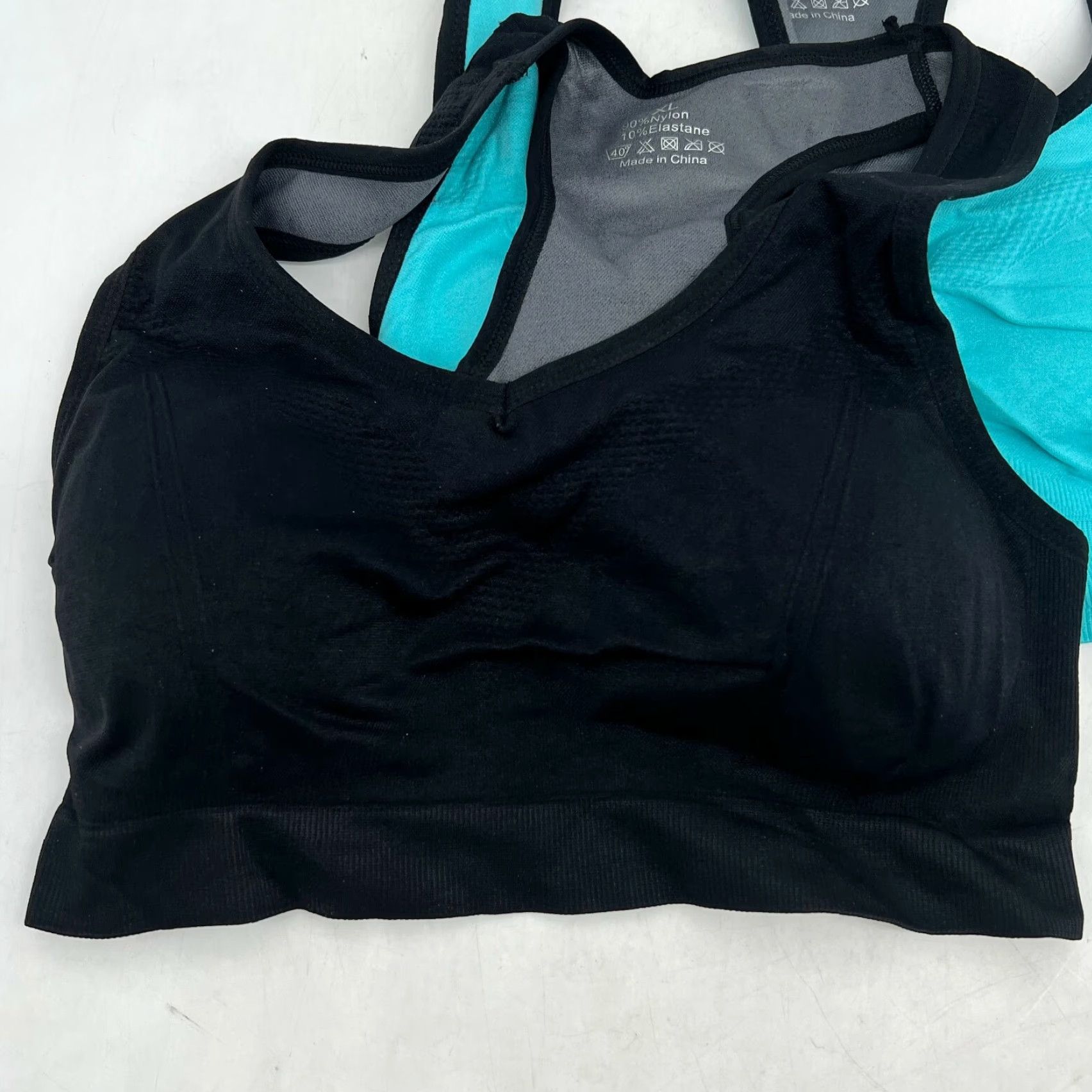 Vintage Aibrou Womens High Impact Racerback Black Blue Yoga Sports Bras XL Pack Of 2 Size ONE SIZE - 3 Thumbnail